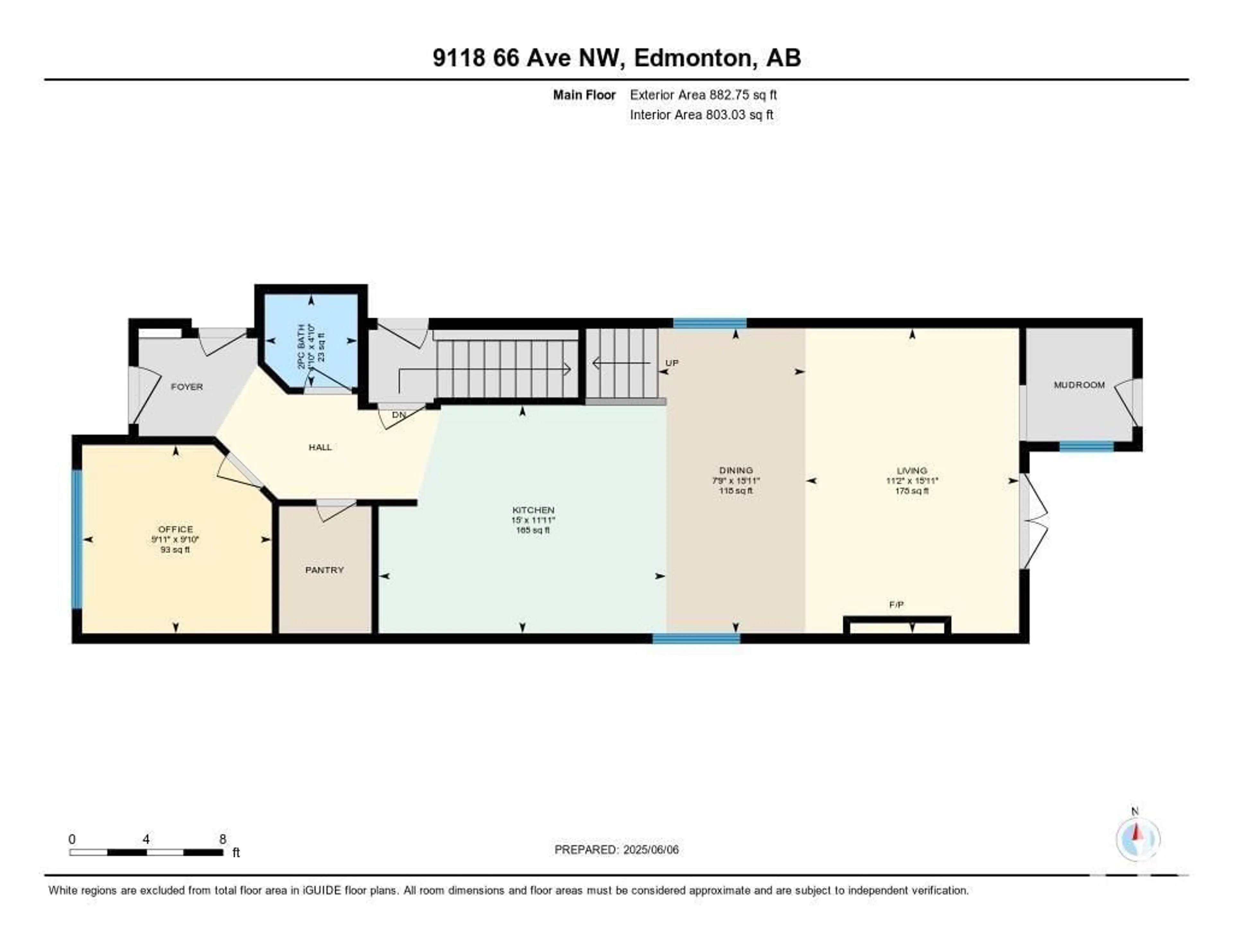 Floor plan for NW - 9118 66 AV, Edmonton Alberta T6E0L5