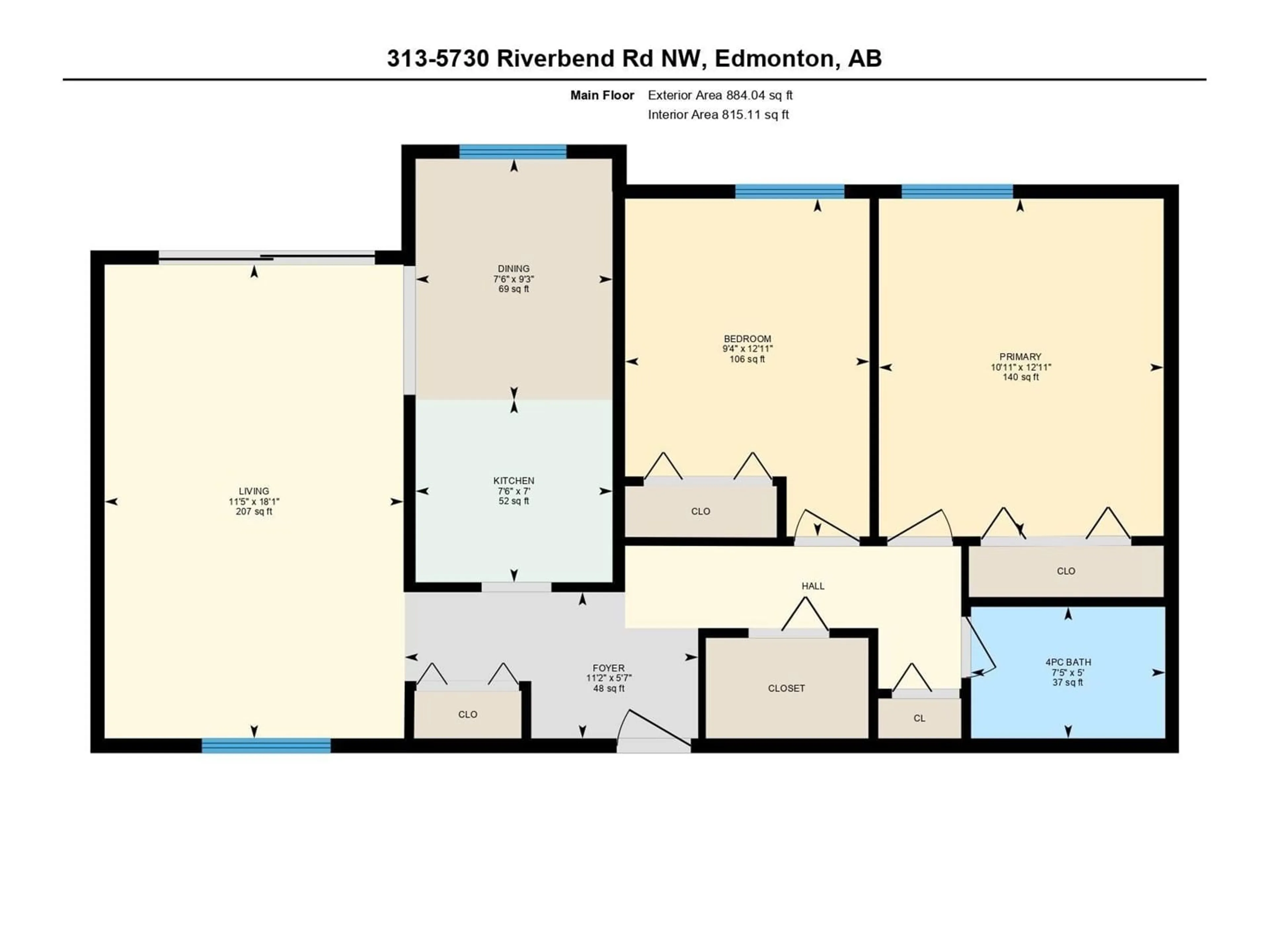 Floor plan for #313 - 5730 RIVERBEND RD, Edmonton Alberta T6H4T4