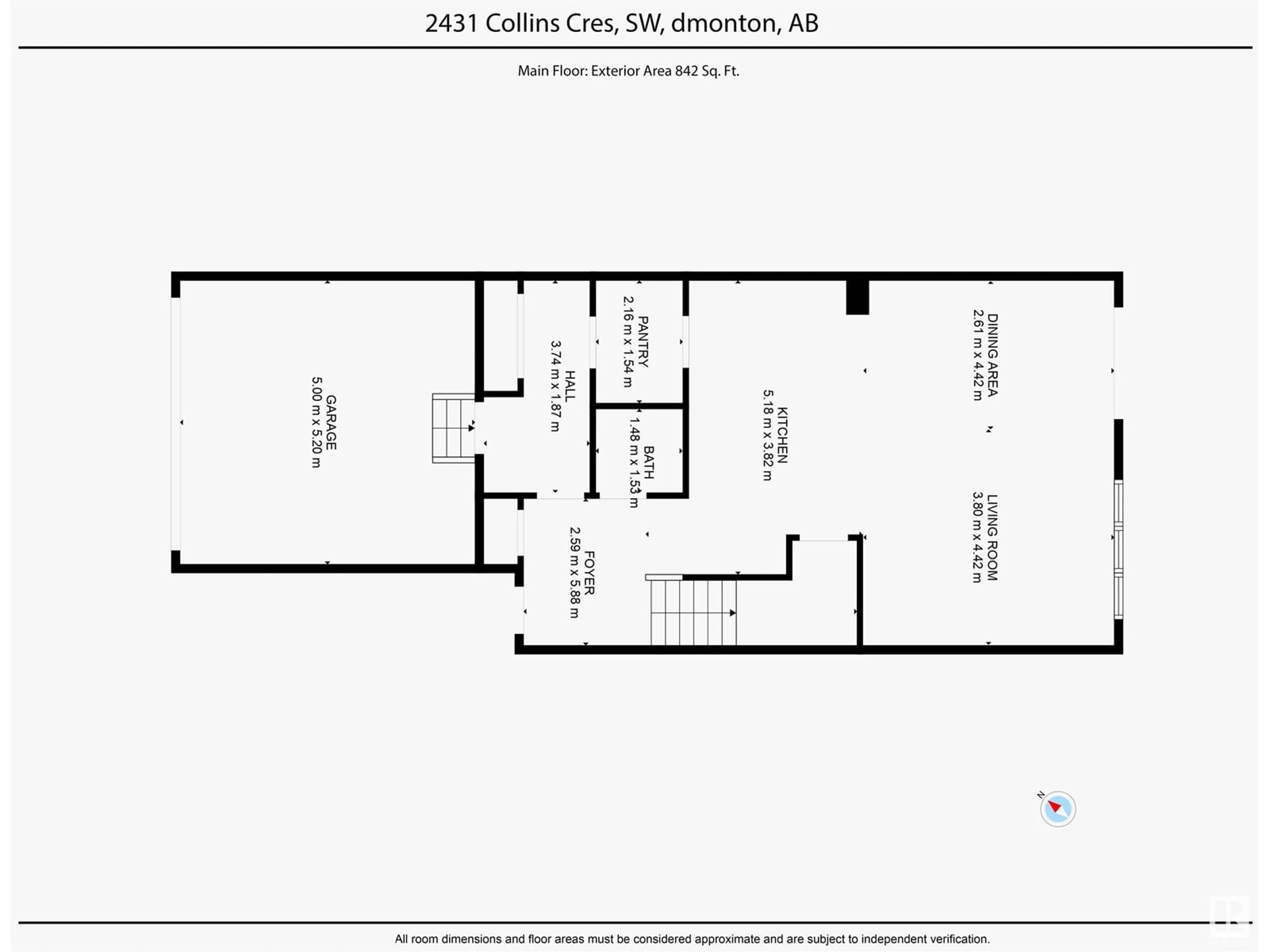 Floor plan for 2731 COLLINS CR, Edmonton Alberta T6W3X4