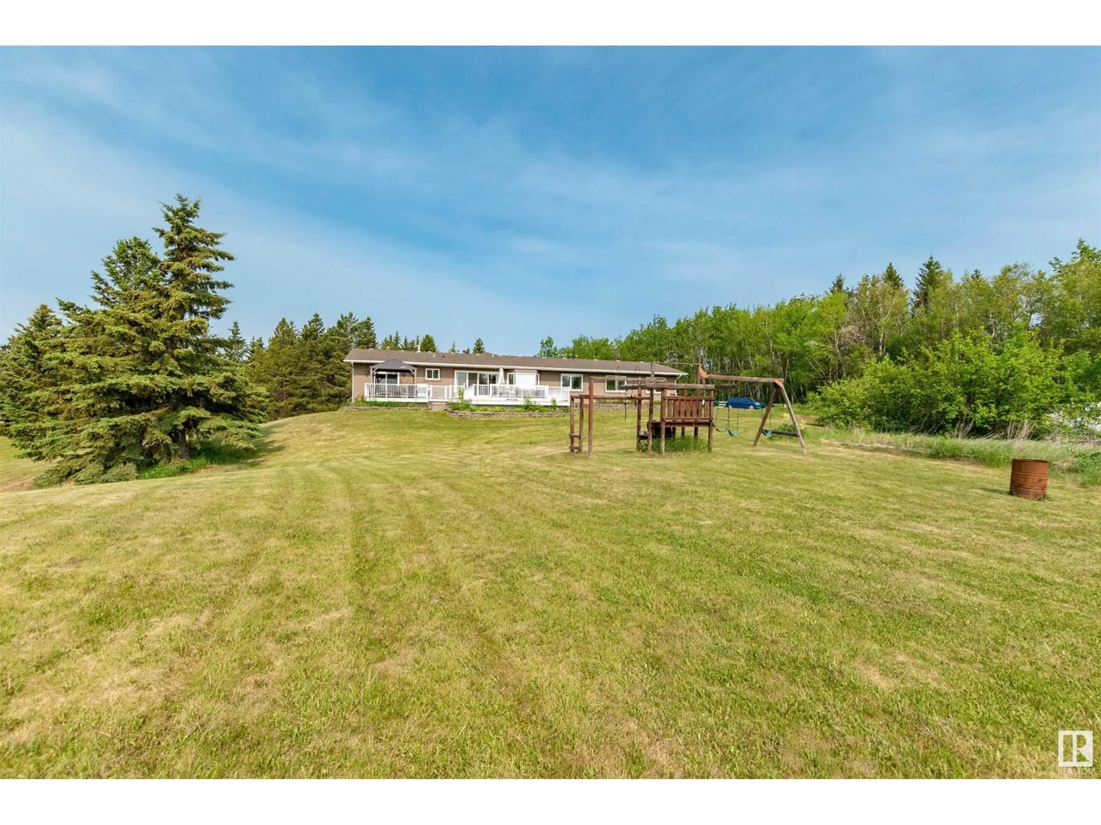 A pic from outside/outdoor area/front of a property/back of a property/a pic from drone, water/lake/river/ocean view for 52479 RGE ROAD 225, Rural Strathcona County Alberta T8A4R9