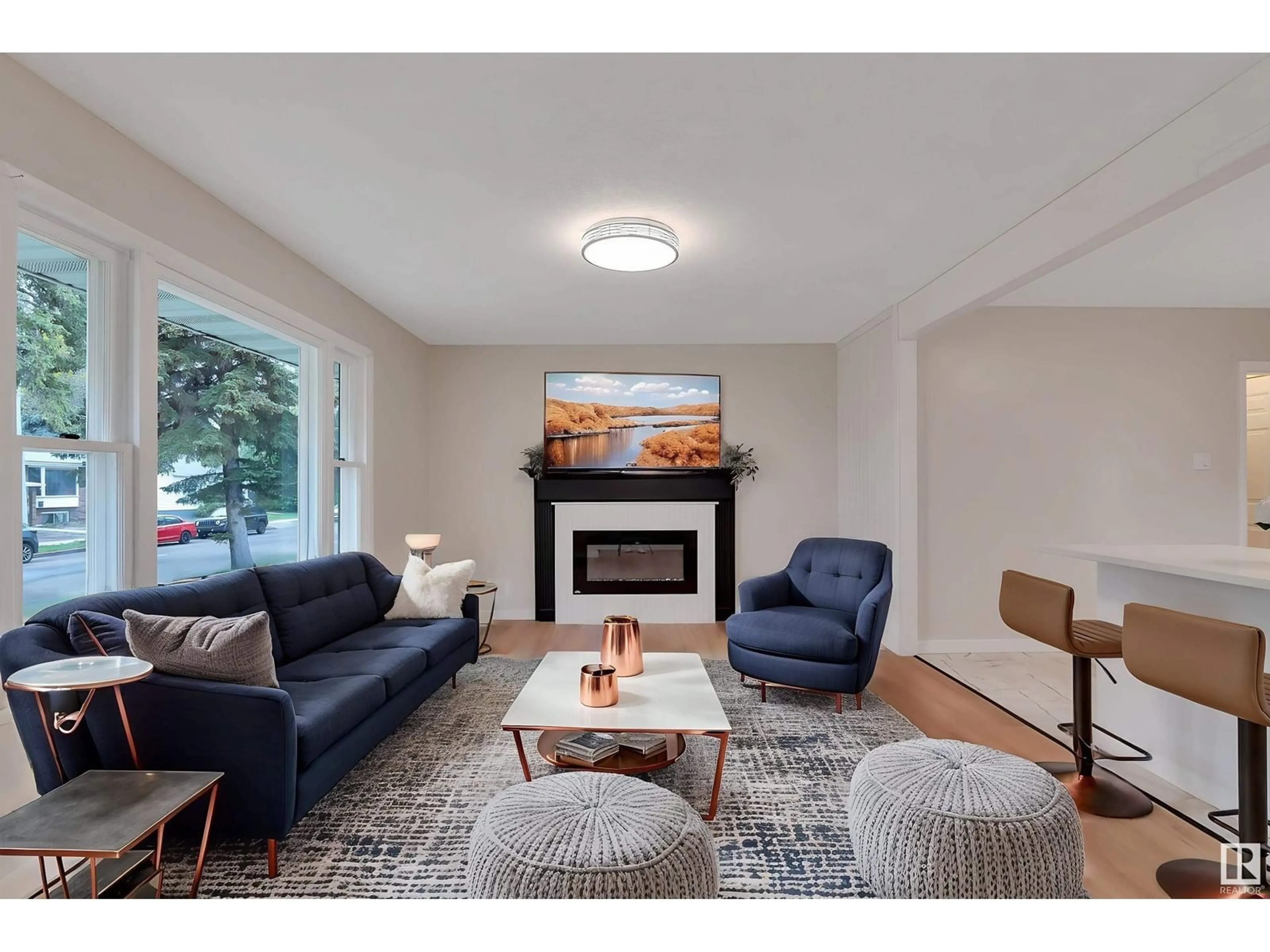 Living room with furniture, unknown for 4218 117 AV, Edmonton Alberta T5W0Y4