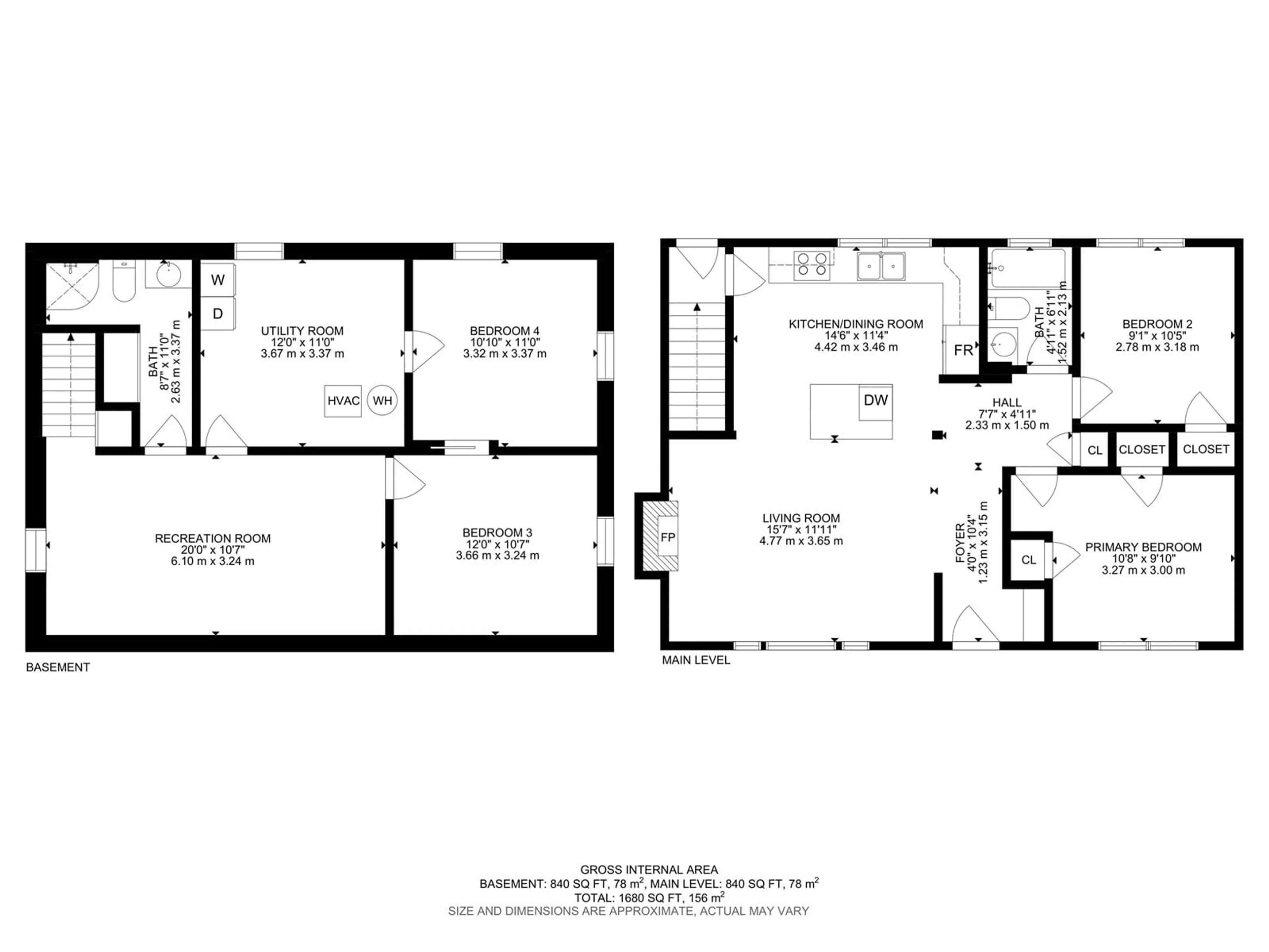 Floor plan for 4218 117 AV, Edmonton Alberta T5W0Y4