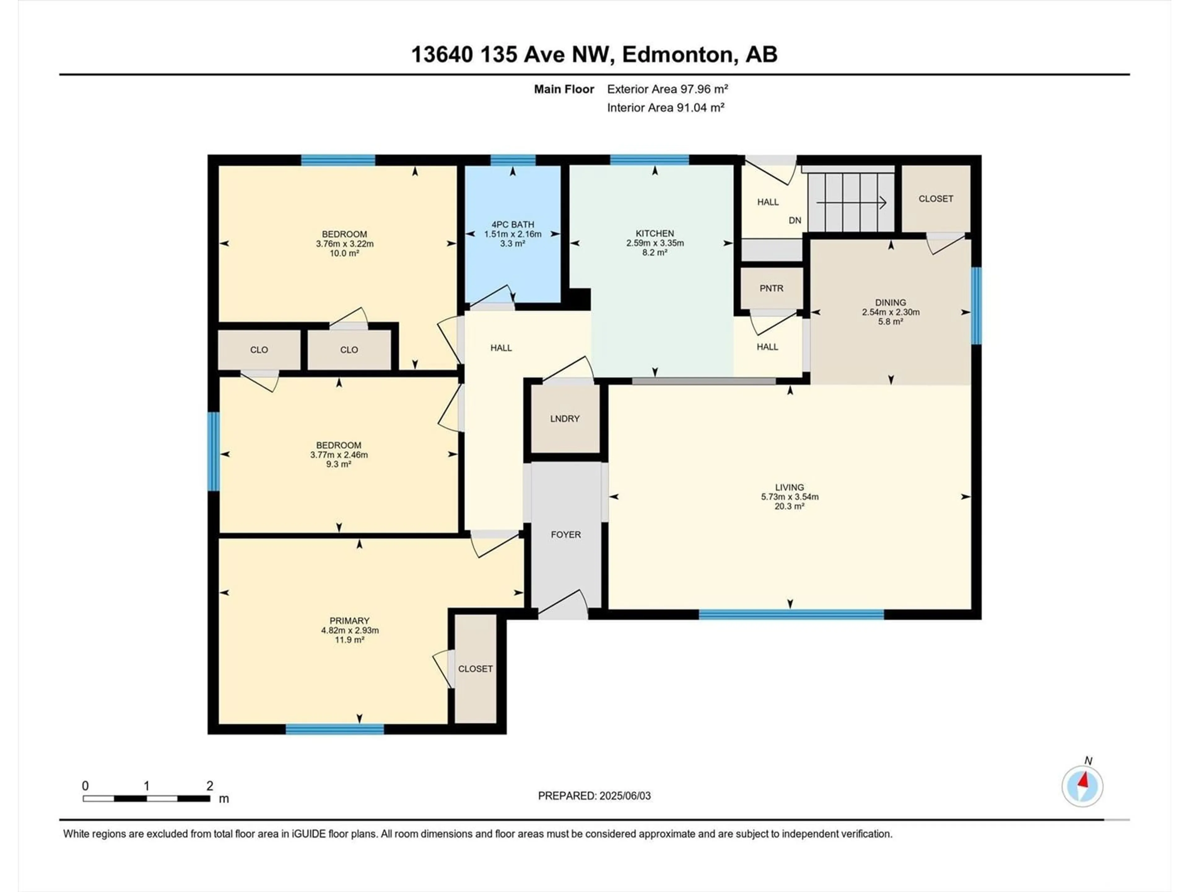 Floor plan for 13640 135 AV NW, Edmonton Alberta T5L3Y6