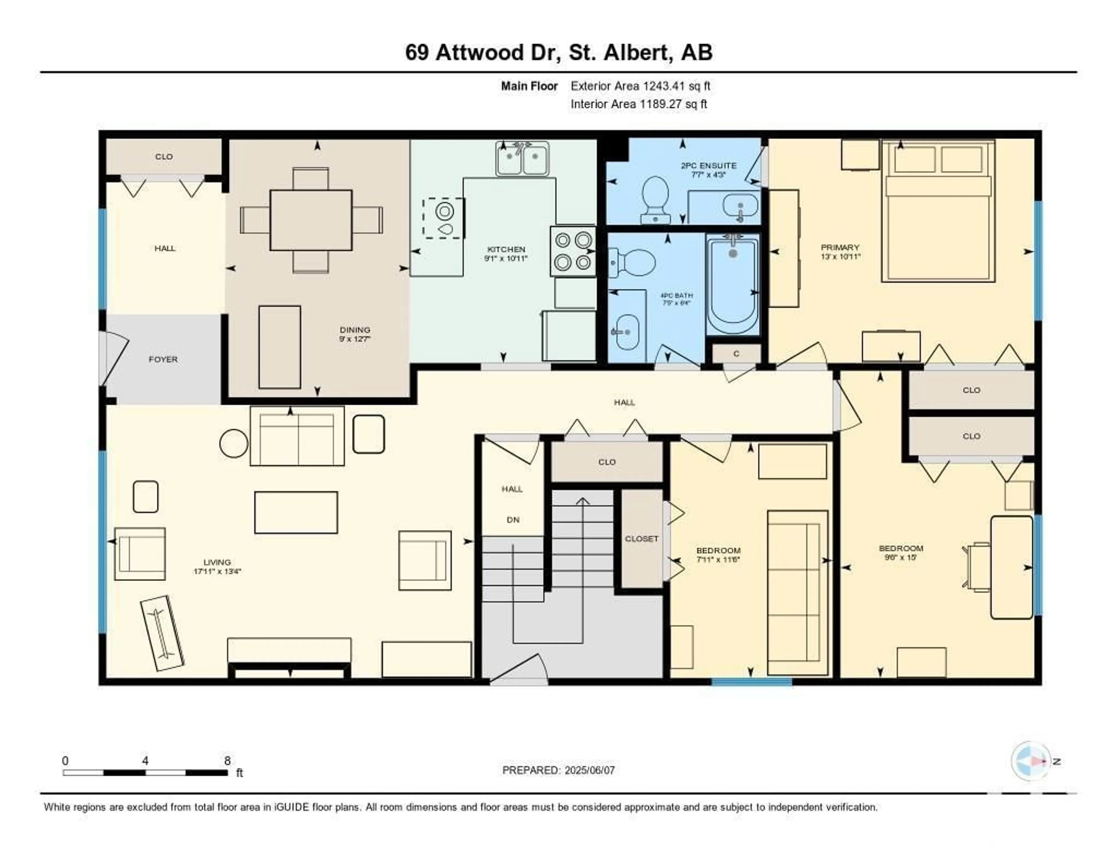 Floor plan for 69 ATTWOOD DR, St. Albert Alberta T8N2Z6