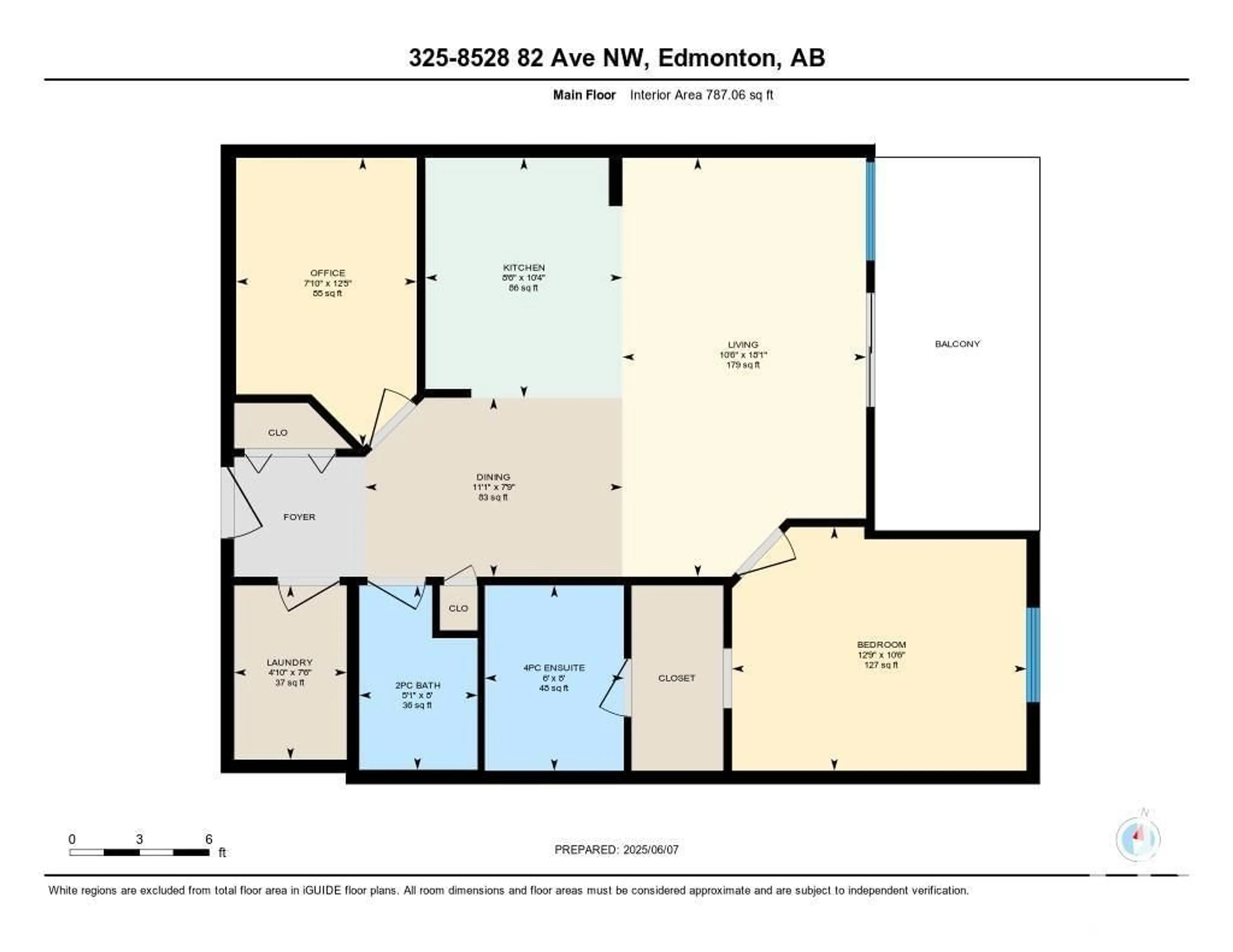 Floor plan for 325 8528 82 AV NW, Edmonton Alberta T6C0Y8