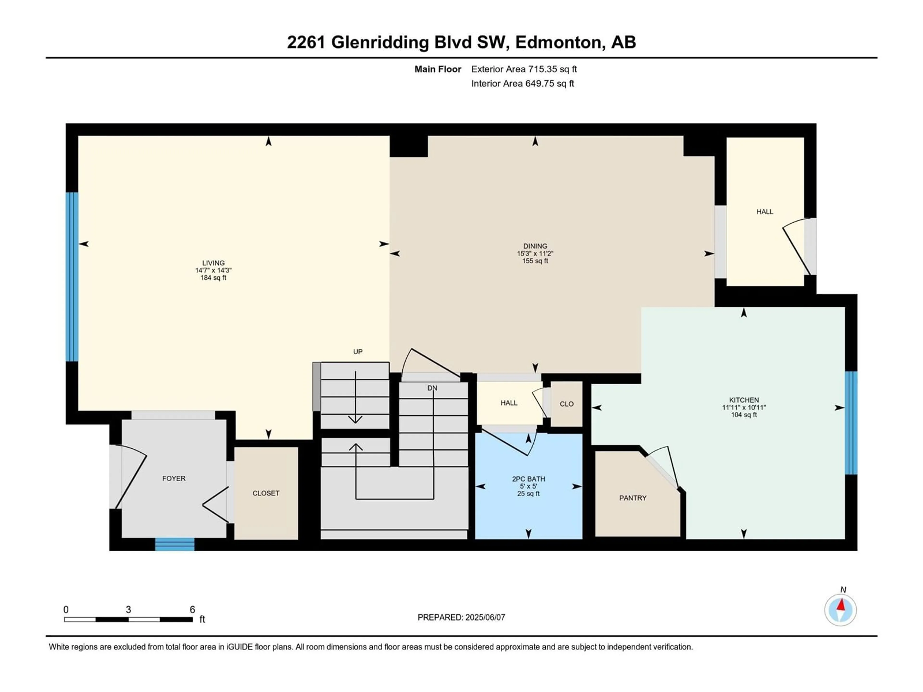 Floor plan for 2261 GLENRIDDING BV, Edmonton Alberta T6W3P4