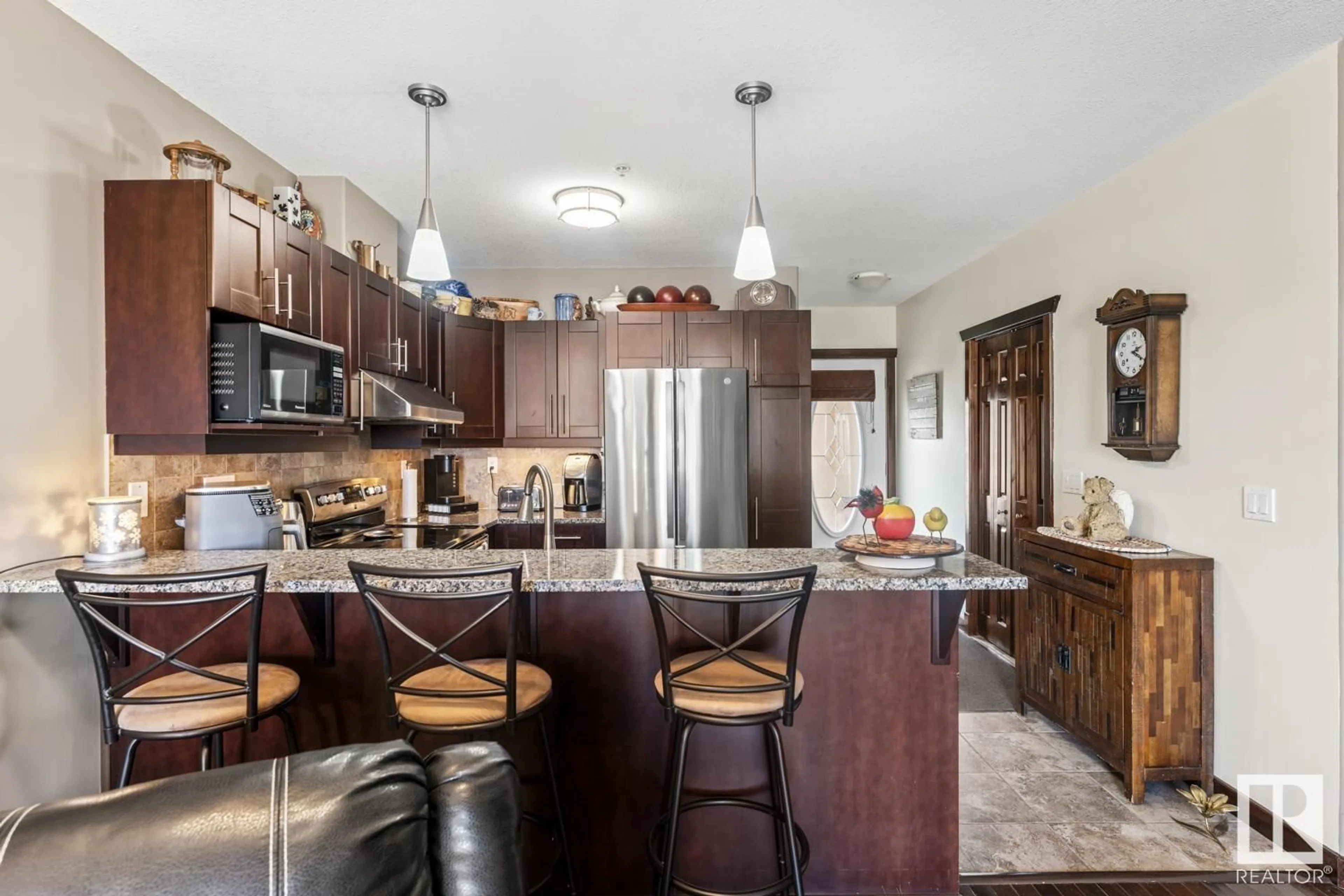 Open concept kitchen, ceramic/tile floor for 802 - 308 12 ST, Cold Lake Alberta T9M0A7