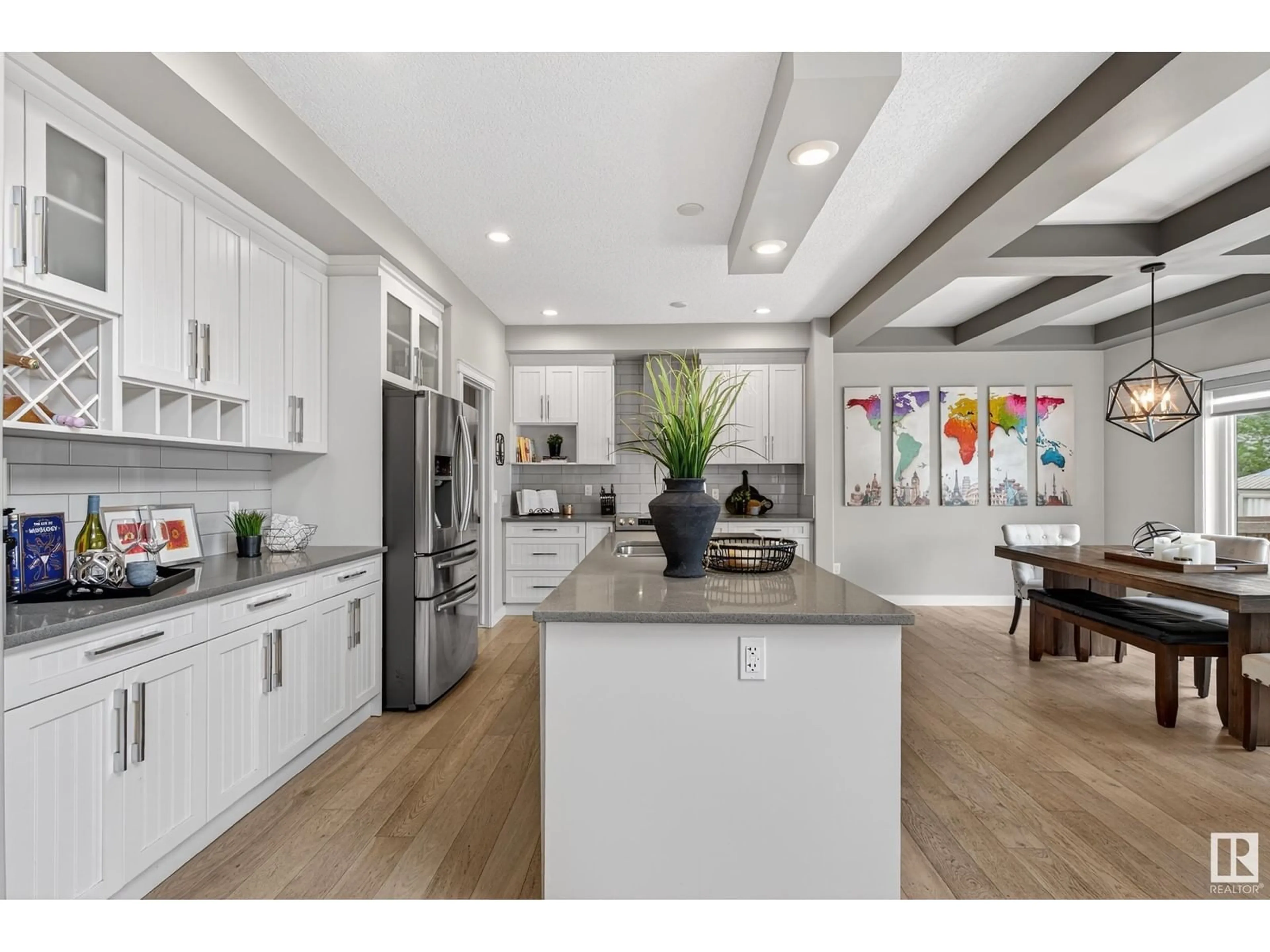 Open concept kitchen, ceramic/tile floor for 6612 53 AV, Beaumont Alberta T4X2A3