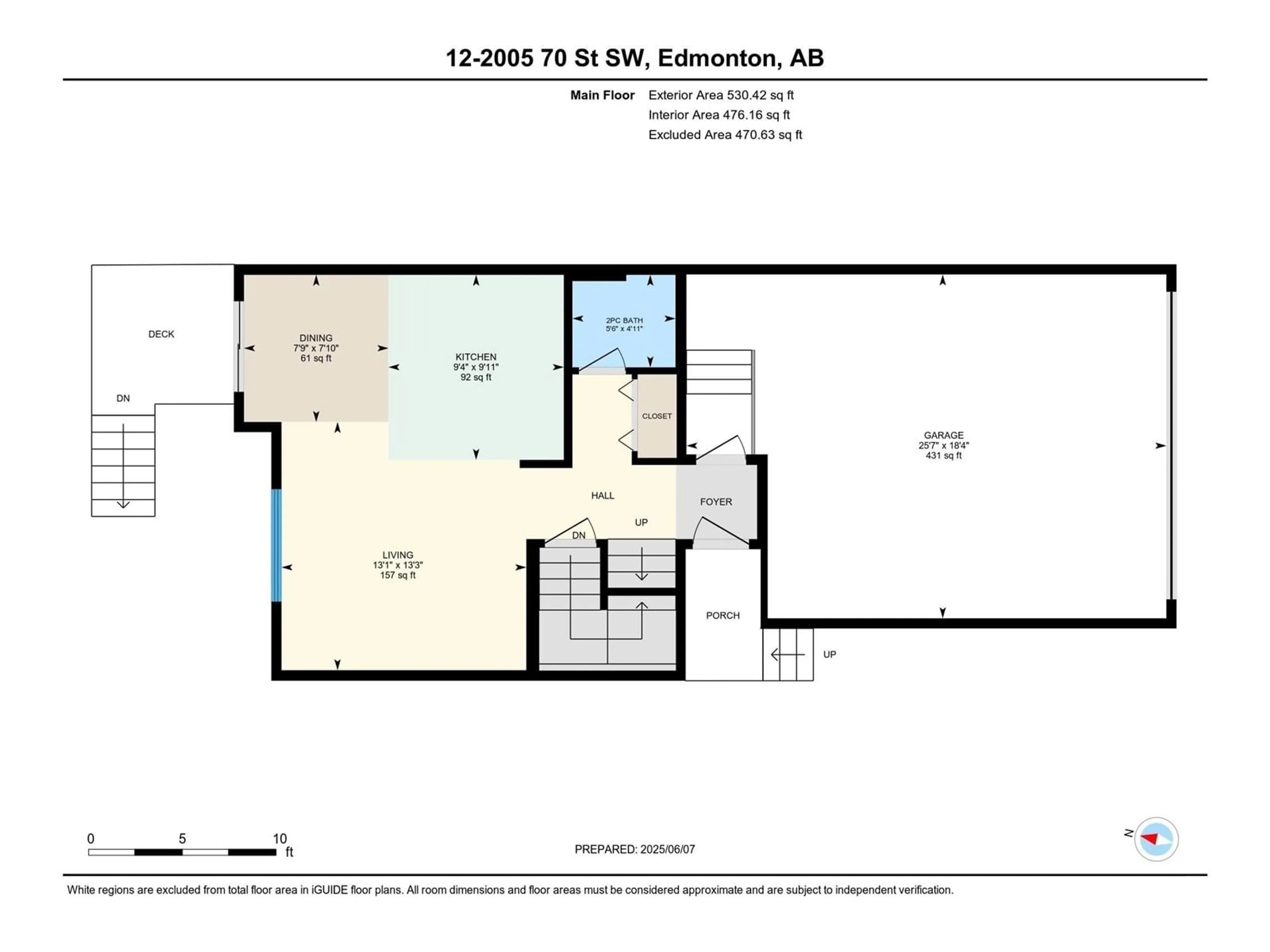 Floor plan for #12 - 2005 70 ST, Edmonton Alberta T6X0T9