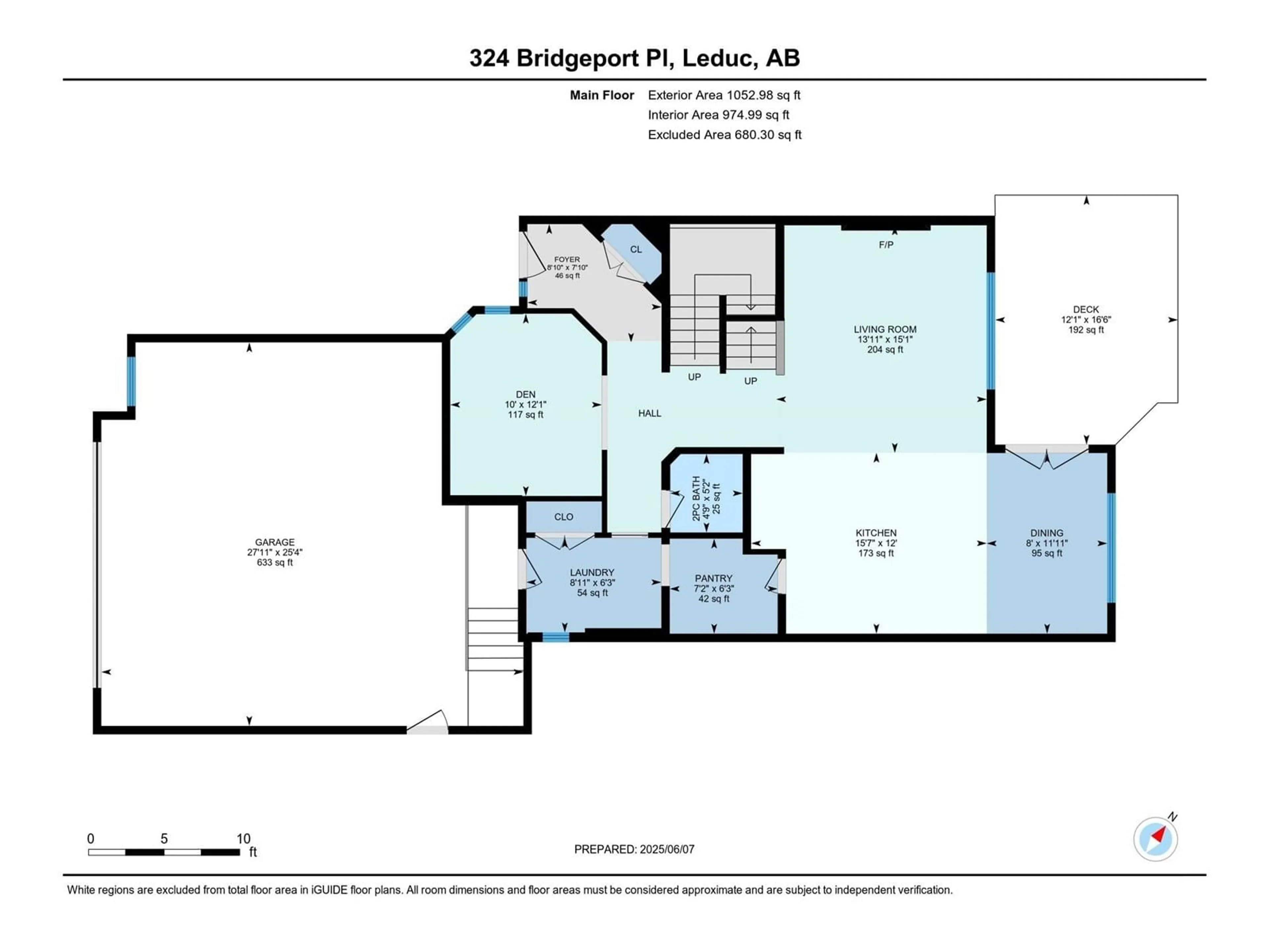 Floor plan for 324 BRIDGEPORT PL, Leduc Alberta T9E0M2