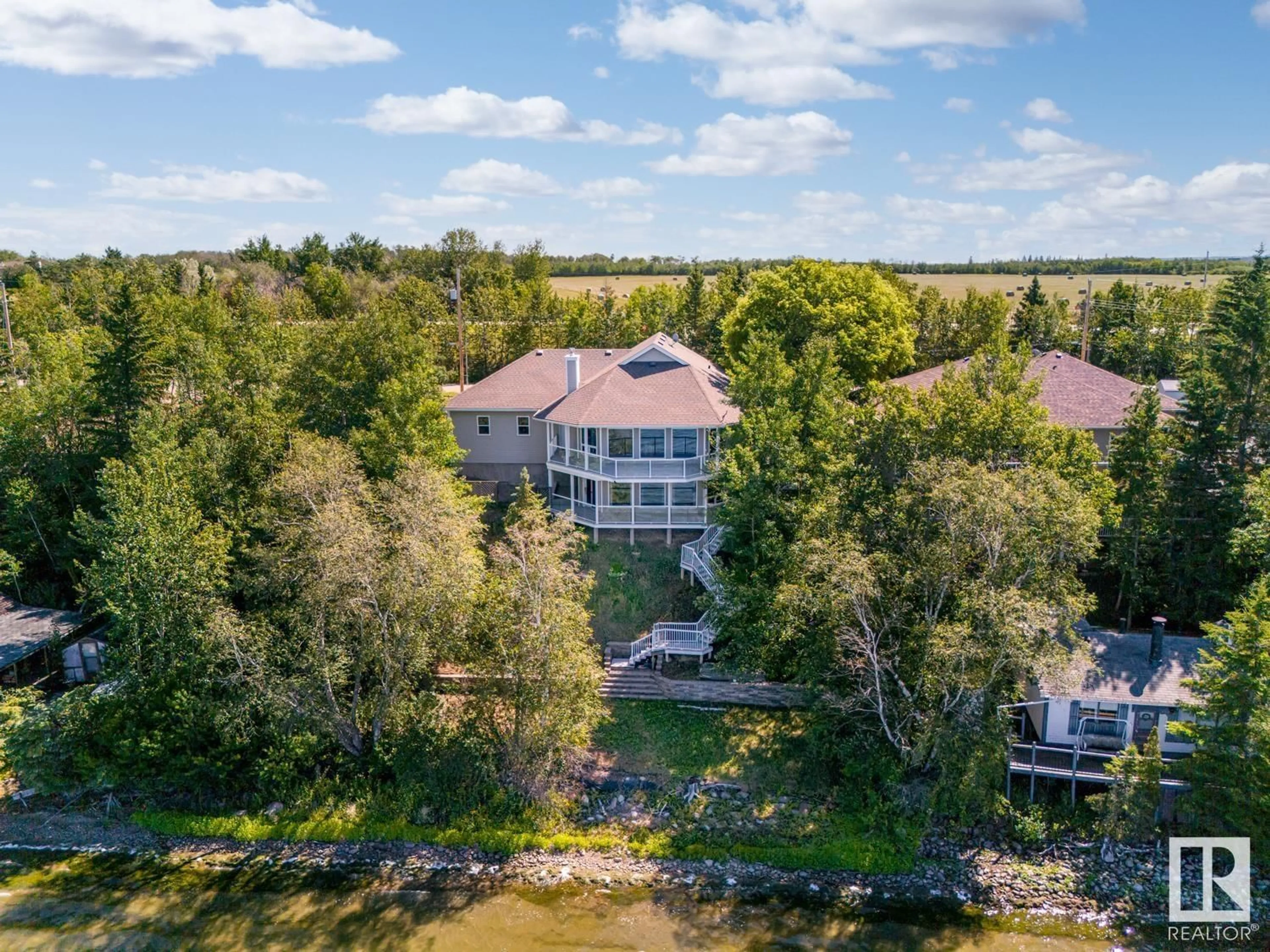 A pic from outside/outdoor area/front of a property/back of a property/a pic from drone, water/lake/river/ocean view for 6 - 61212 RANGE ROAD 463, Rural Bonnyville M.D. Alberta T9N2G9