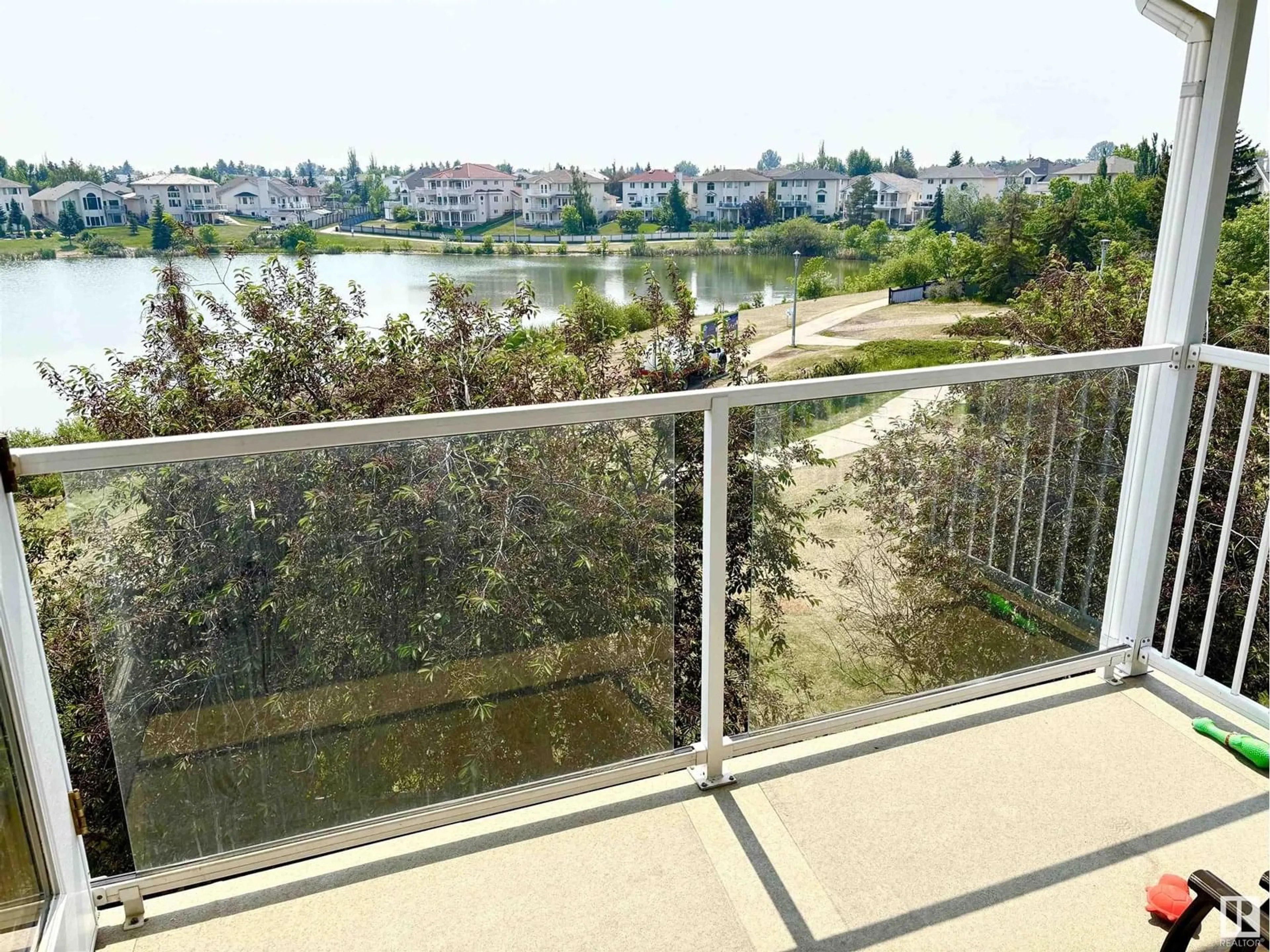 Balcony in the apartment, water/lake/river/ocean view for NW - 5809 158 AV, Edmonton Alberta T5Y2R4