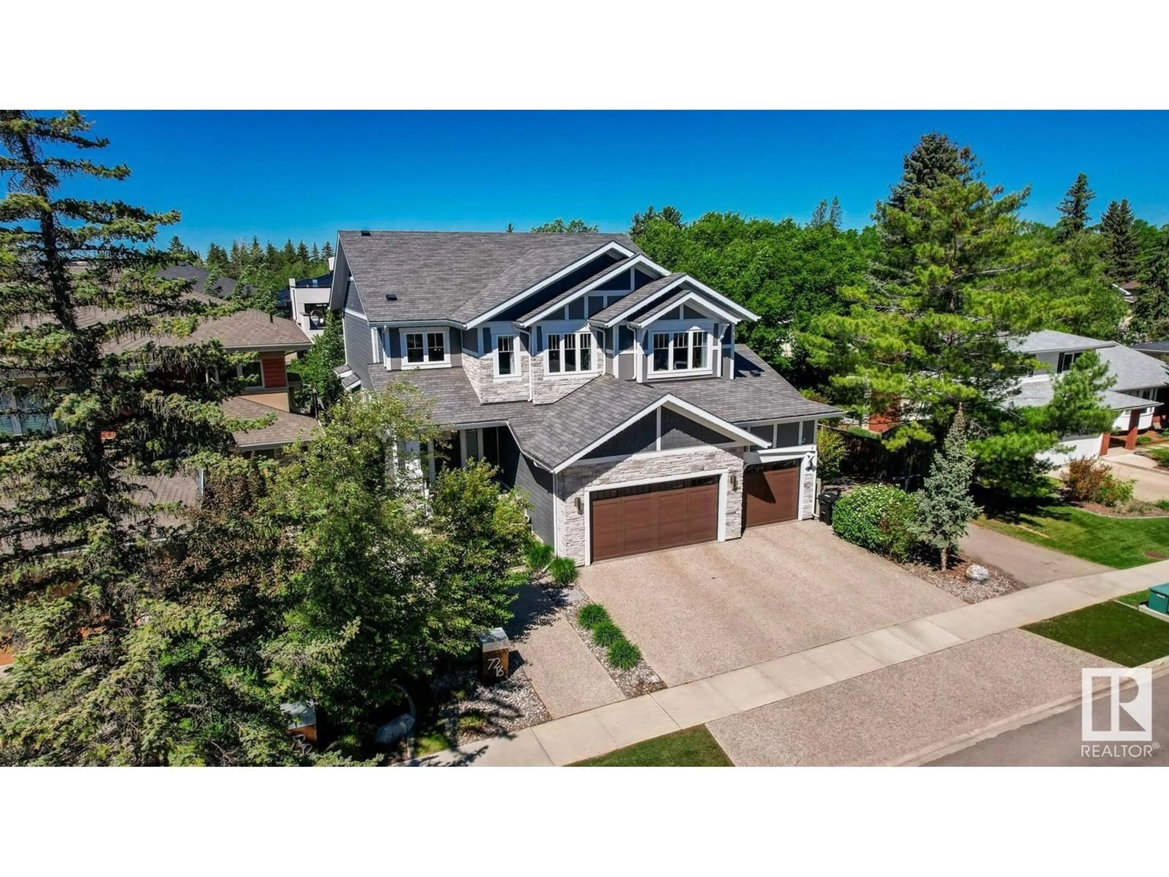 A pic from outside/outdoor area/front of a property/back of a property/a pic from drone, street for NW - 7216 156 ST, Edmonton Alberta T5R4K8