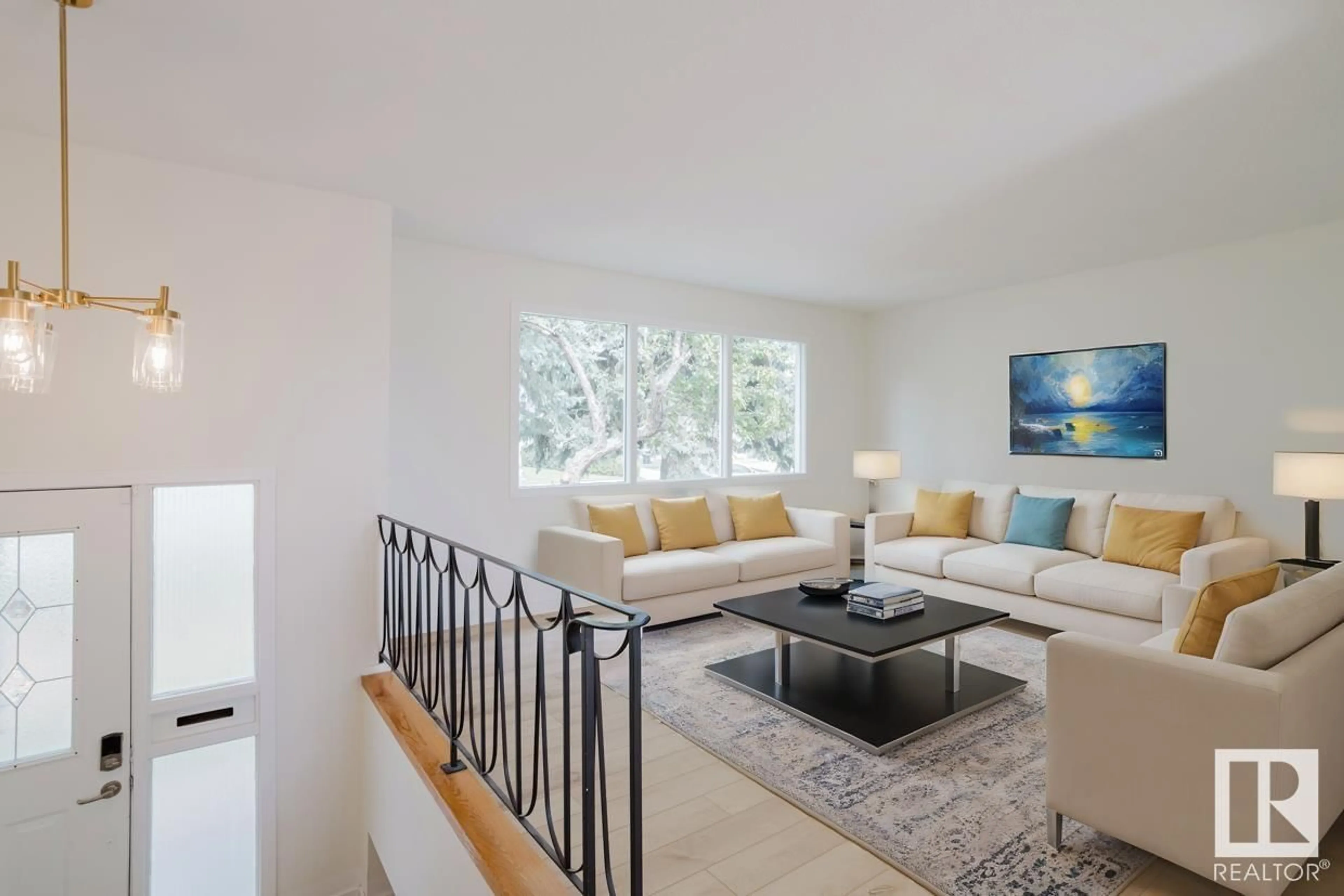 Living room with furniture, unknown for 11719 46 AV, Edmonton Alberta T6H0A6