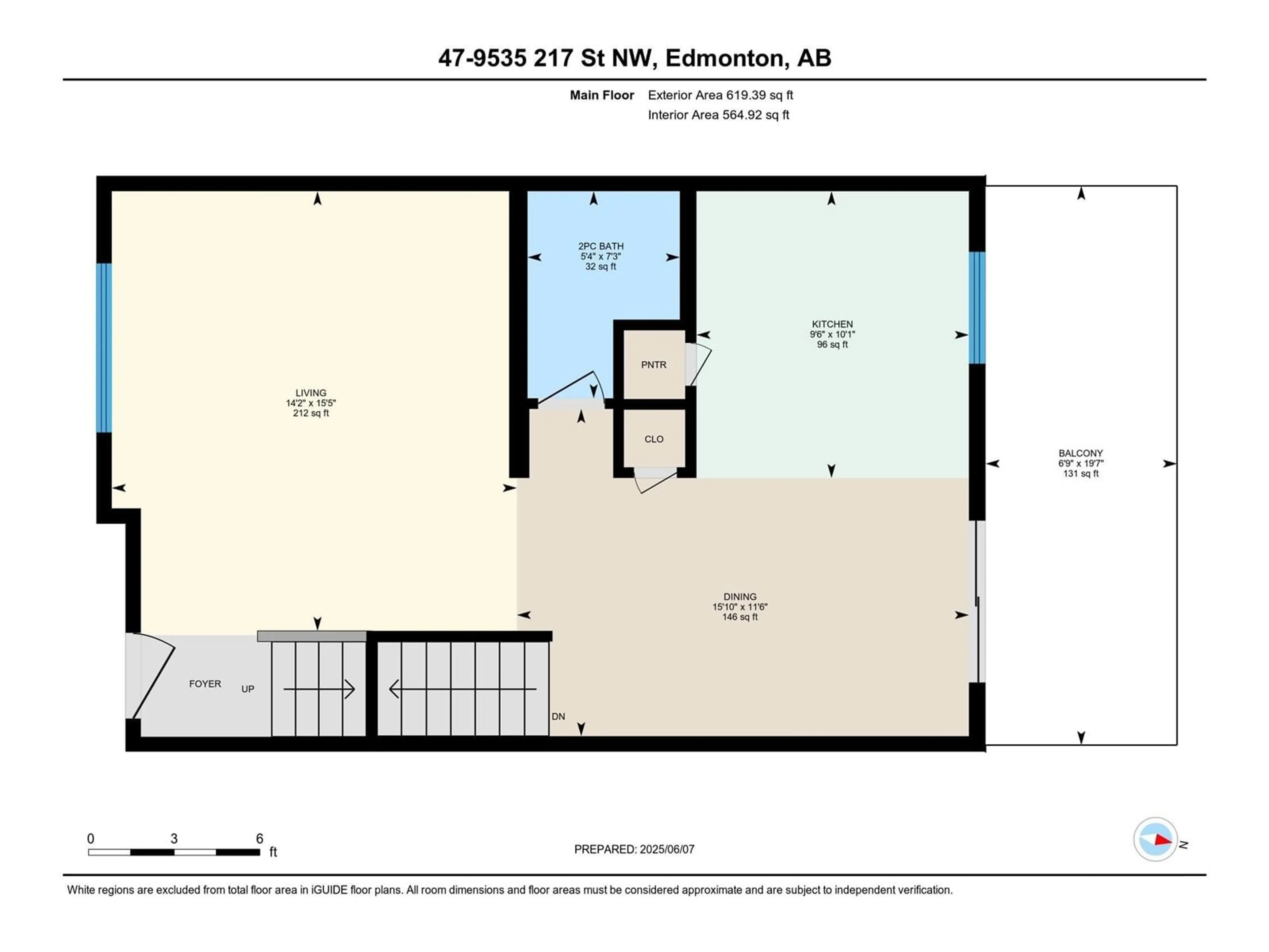 Floor plan for #47 - 9535 217 ST NW, Edmonton Alberta T5T4P5