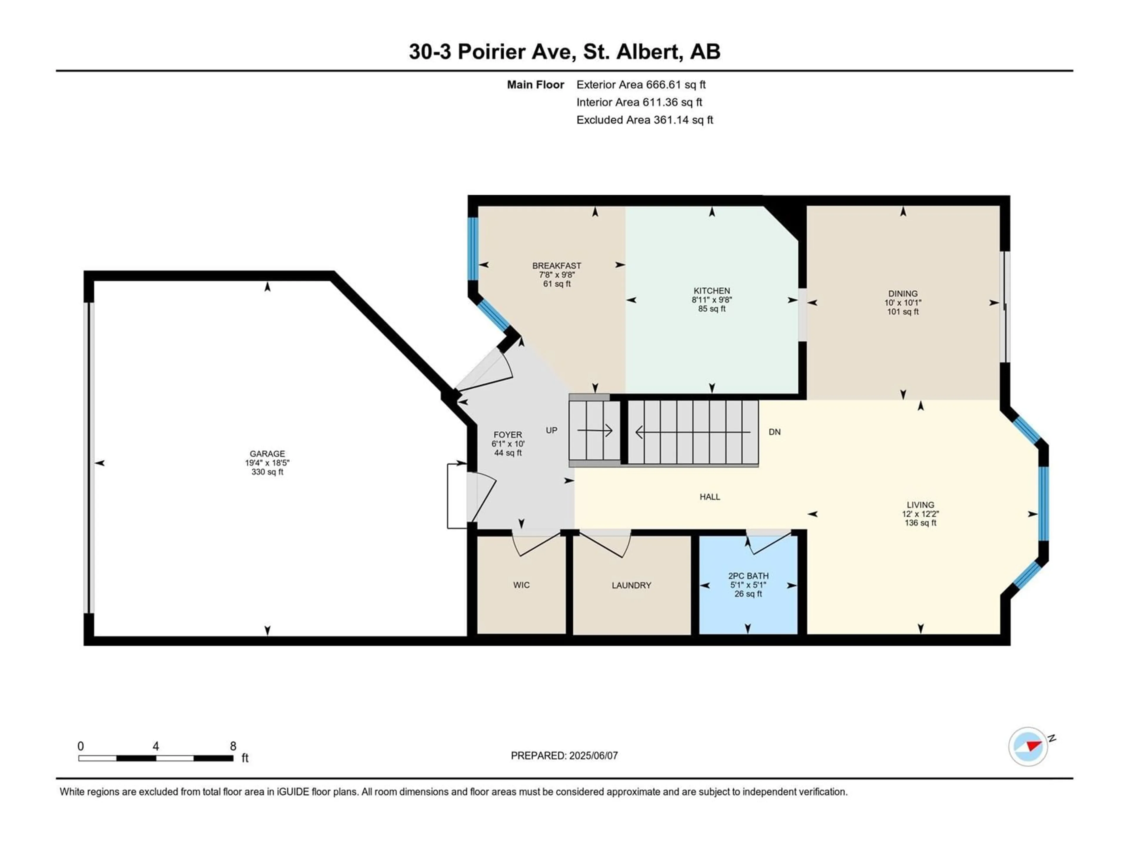 Floor plan for 3 - 30 POIRIER AV, St. Albert Alberta T8N6M6