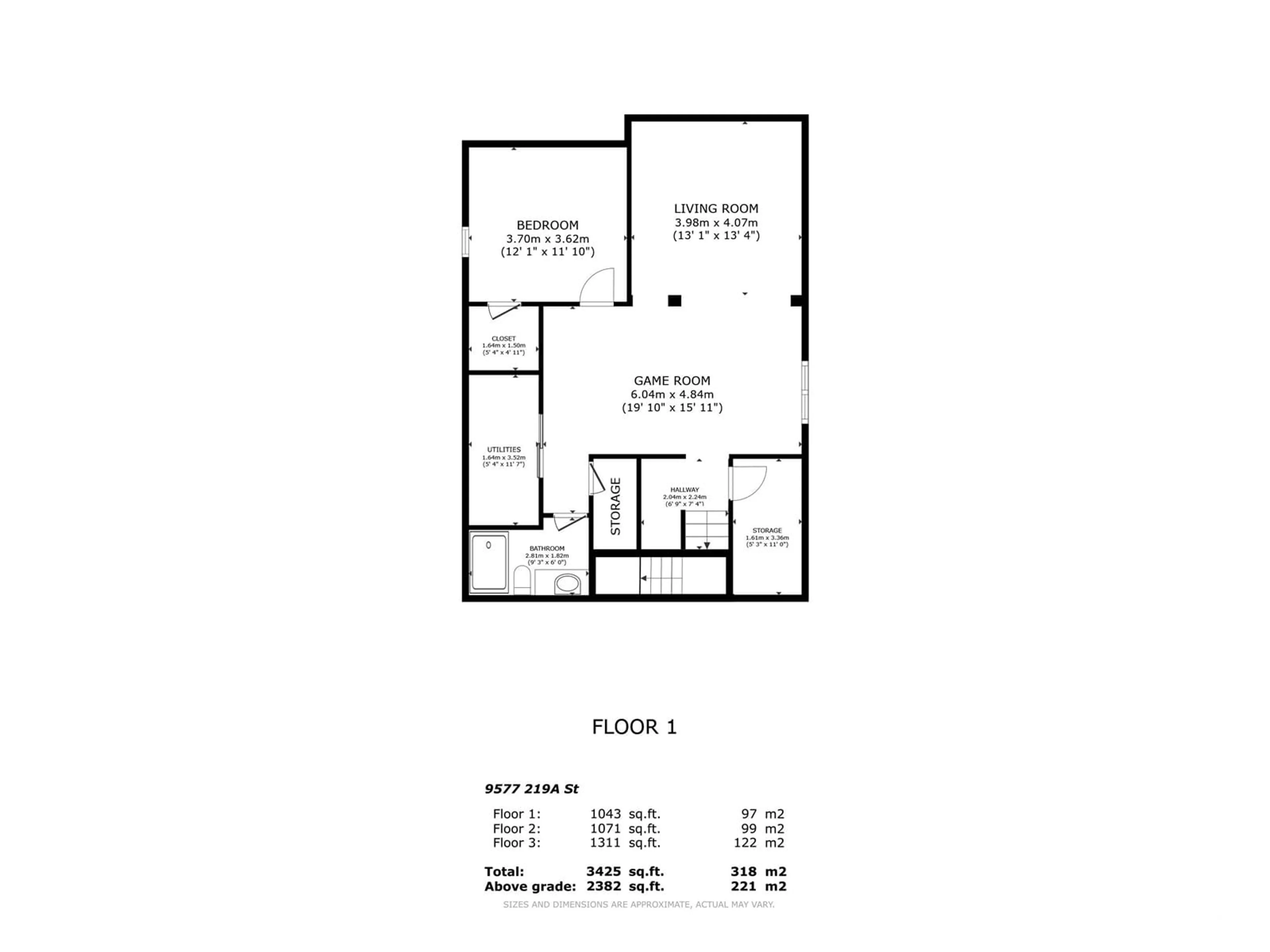 Floor plan for NW - 9577 219A ST, Edmonton Alberta T5T4A9