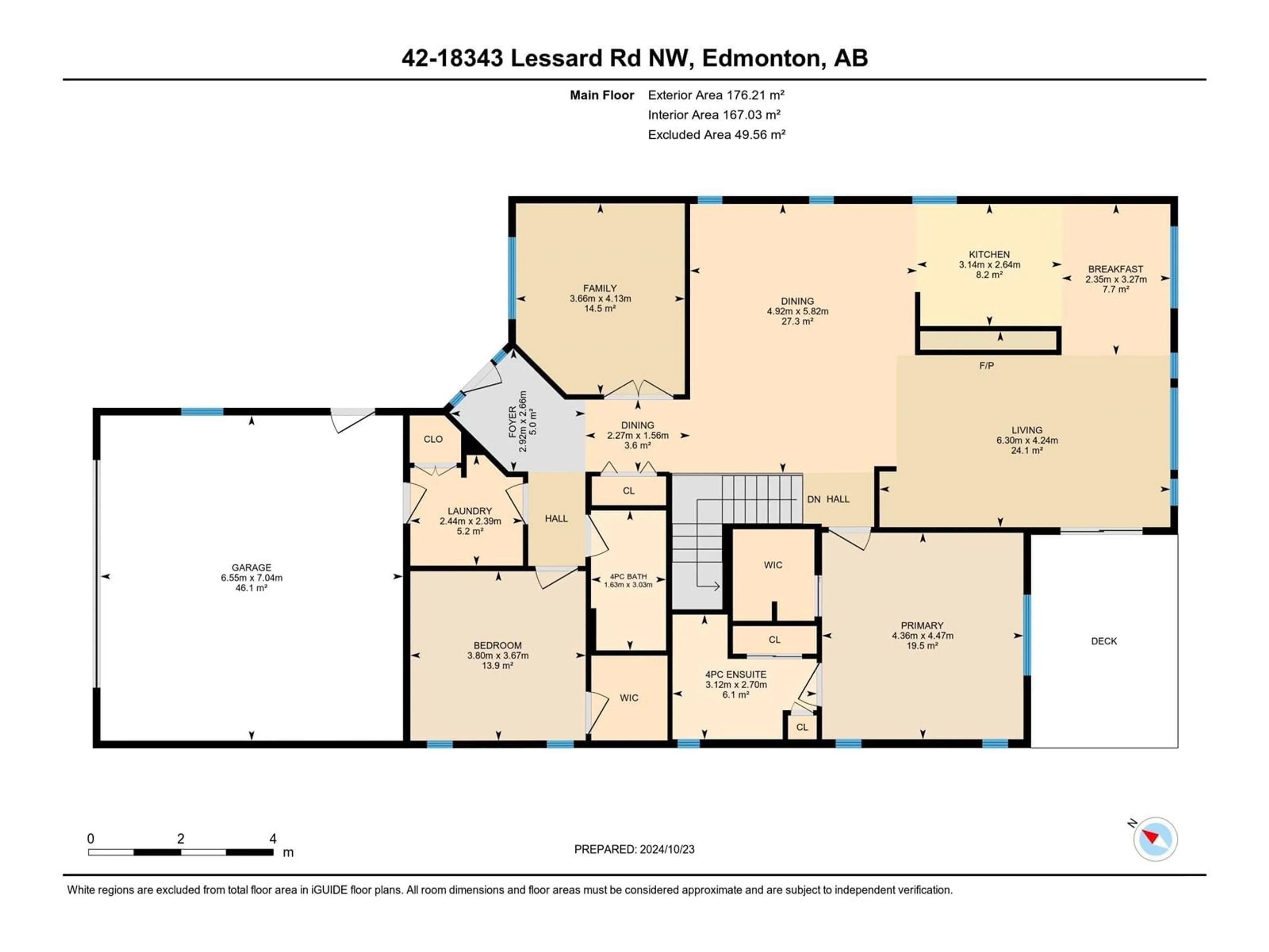 Floor plan for 42 18343 LESSARD RD, Edmonton Alberta T6M0A2
