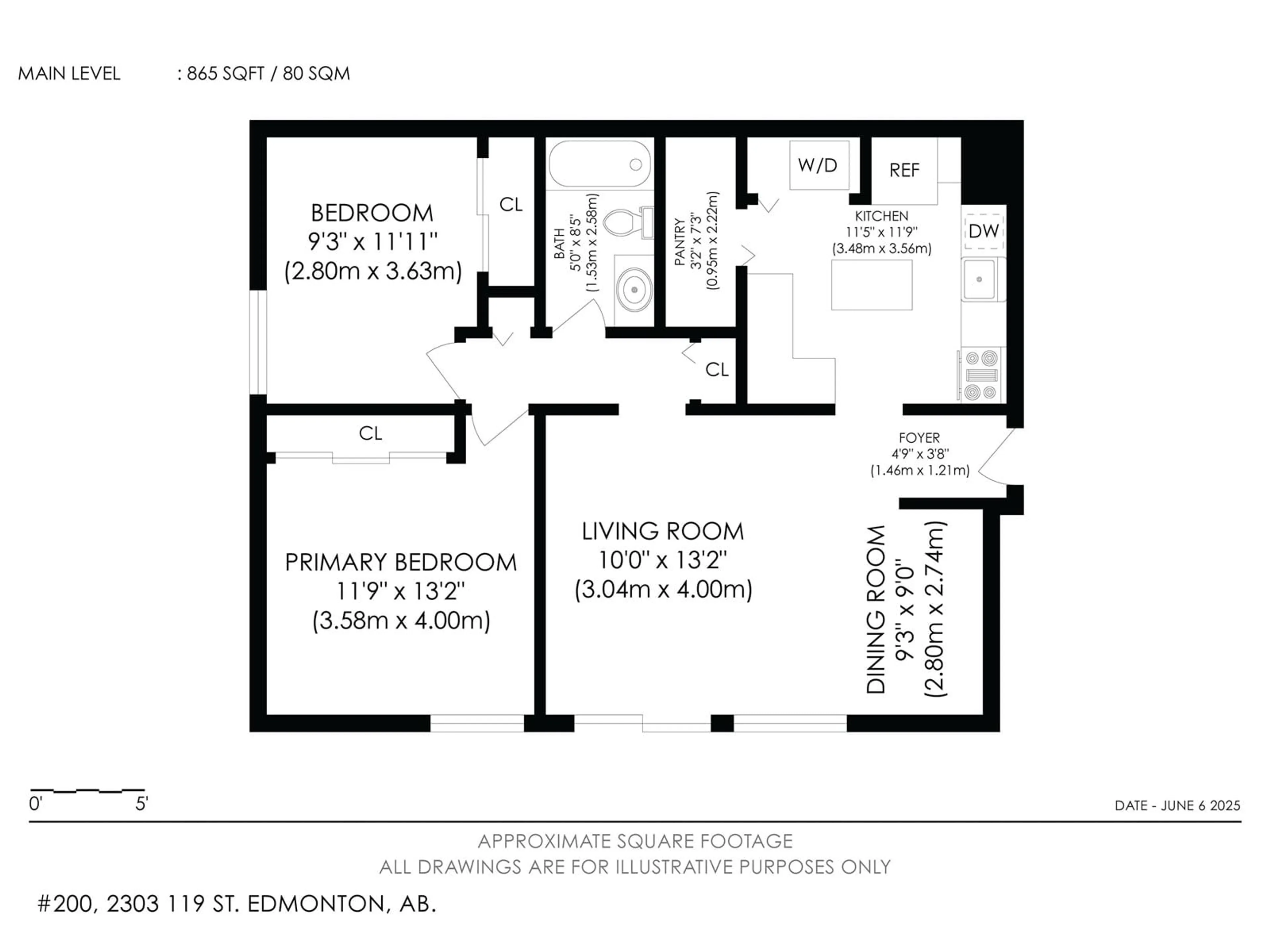 Floor plan for #200 - 2303 119 ST, Edmonton Alberta T6J4E2