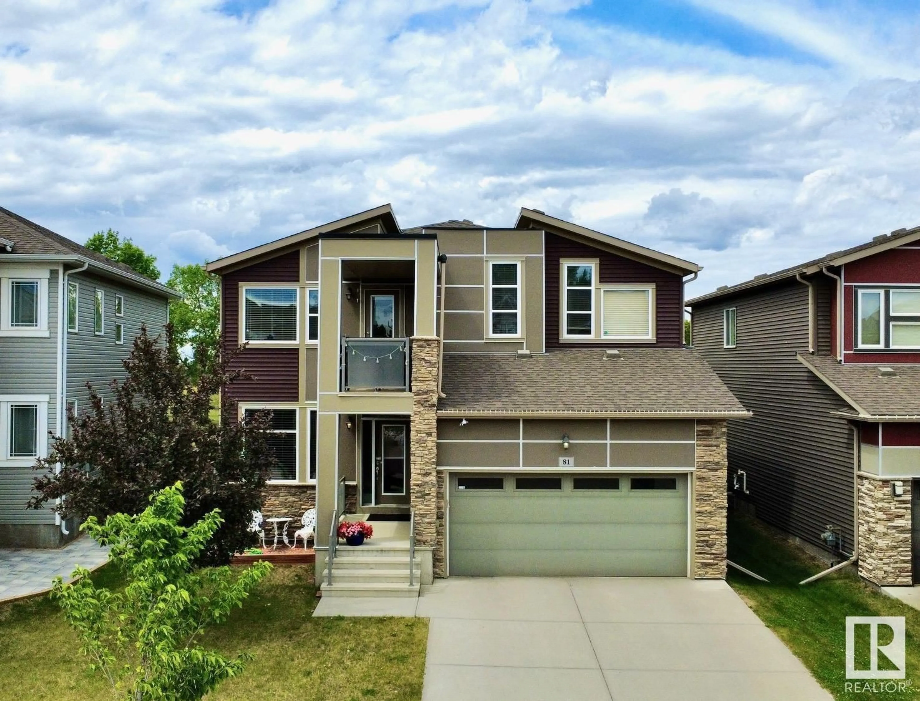 Home with vinyl exterior material, street for 81 ROSEMOUNT BV, Beaumont Alberta T4X1Z5