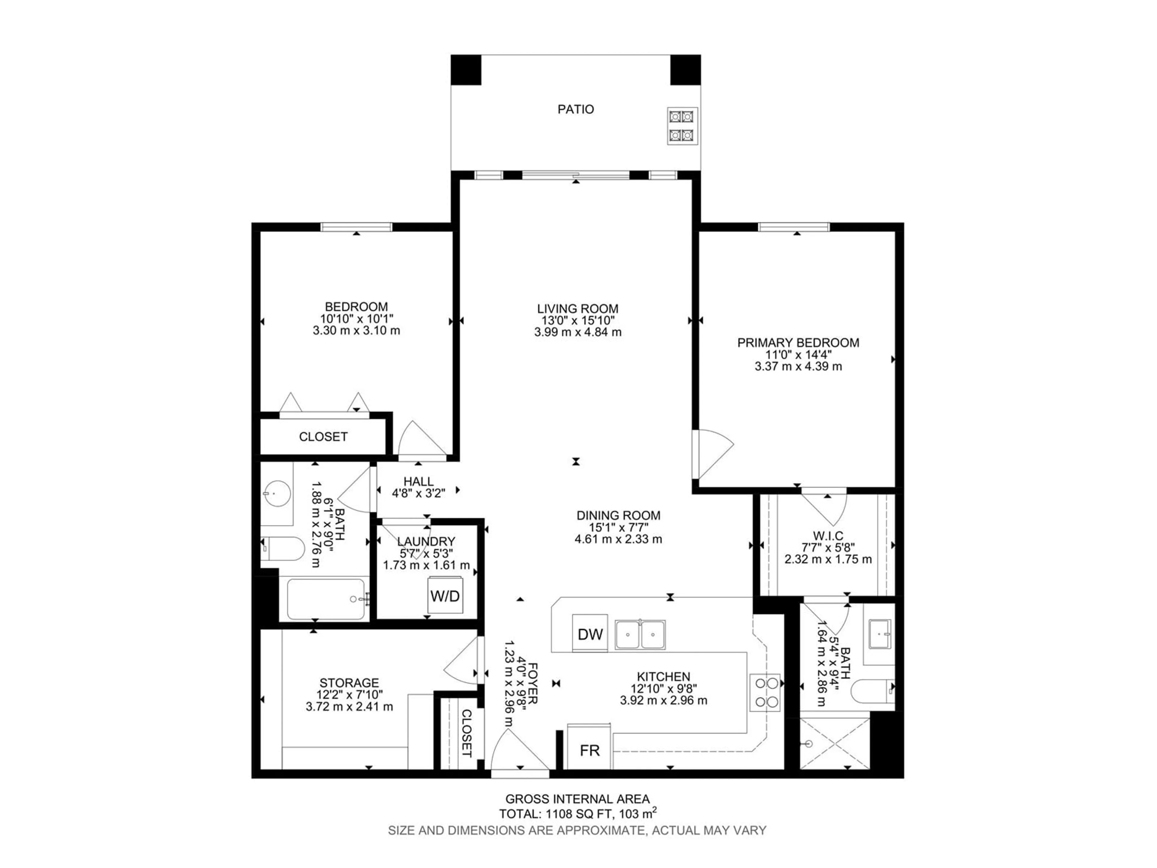 Floor plan for #109 - 300 PALISADES WY, Sherwood Park Alberta T8H2T9
