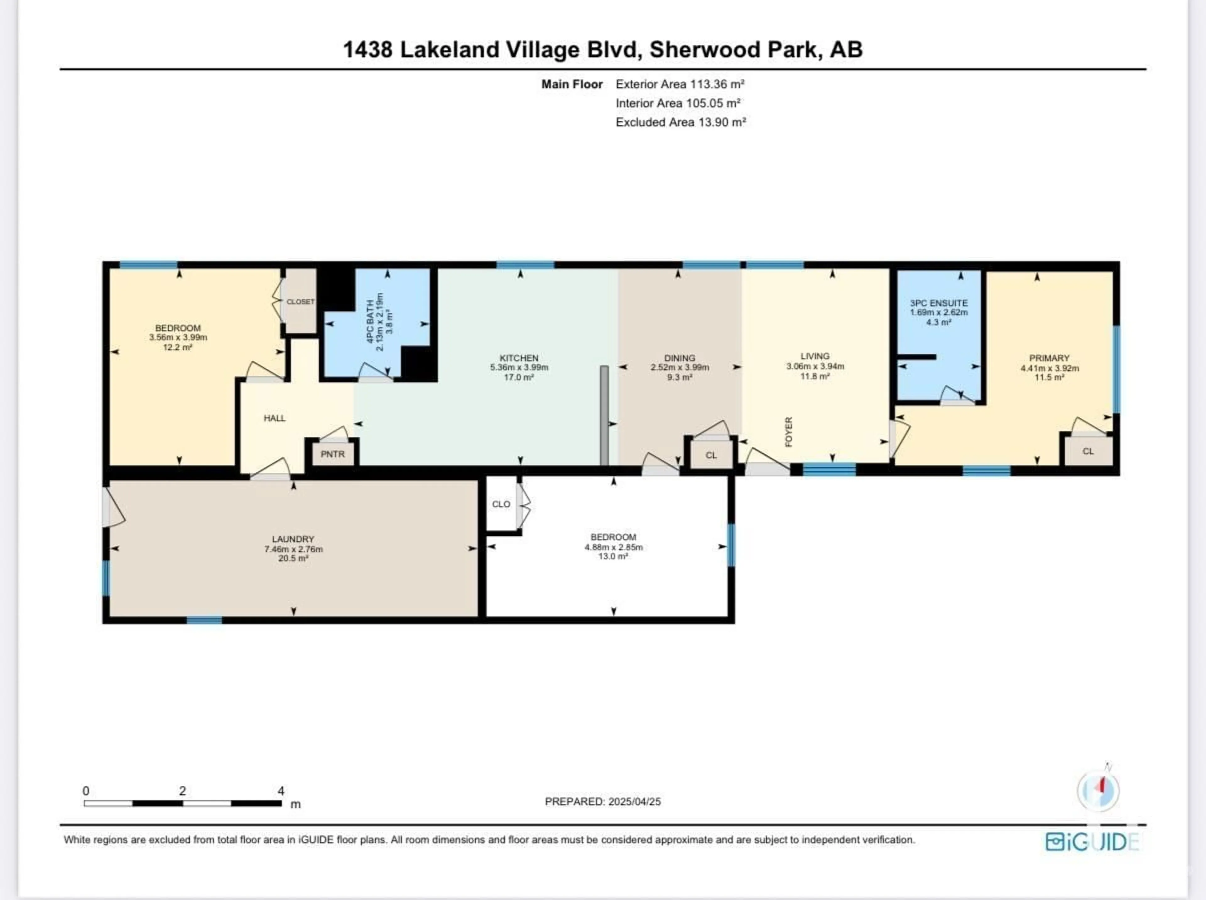 Floor plan for 1438 LAKELAND VILLAGE, Sherwood Park Alberta T8H1L9