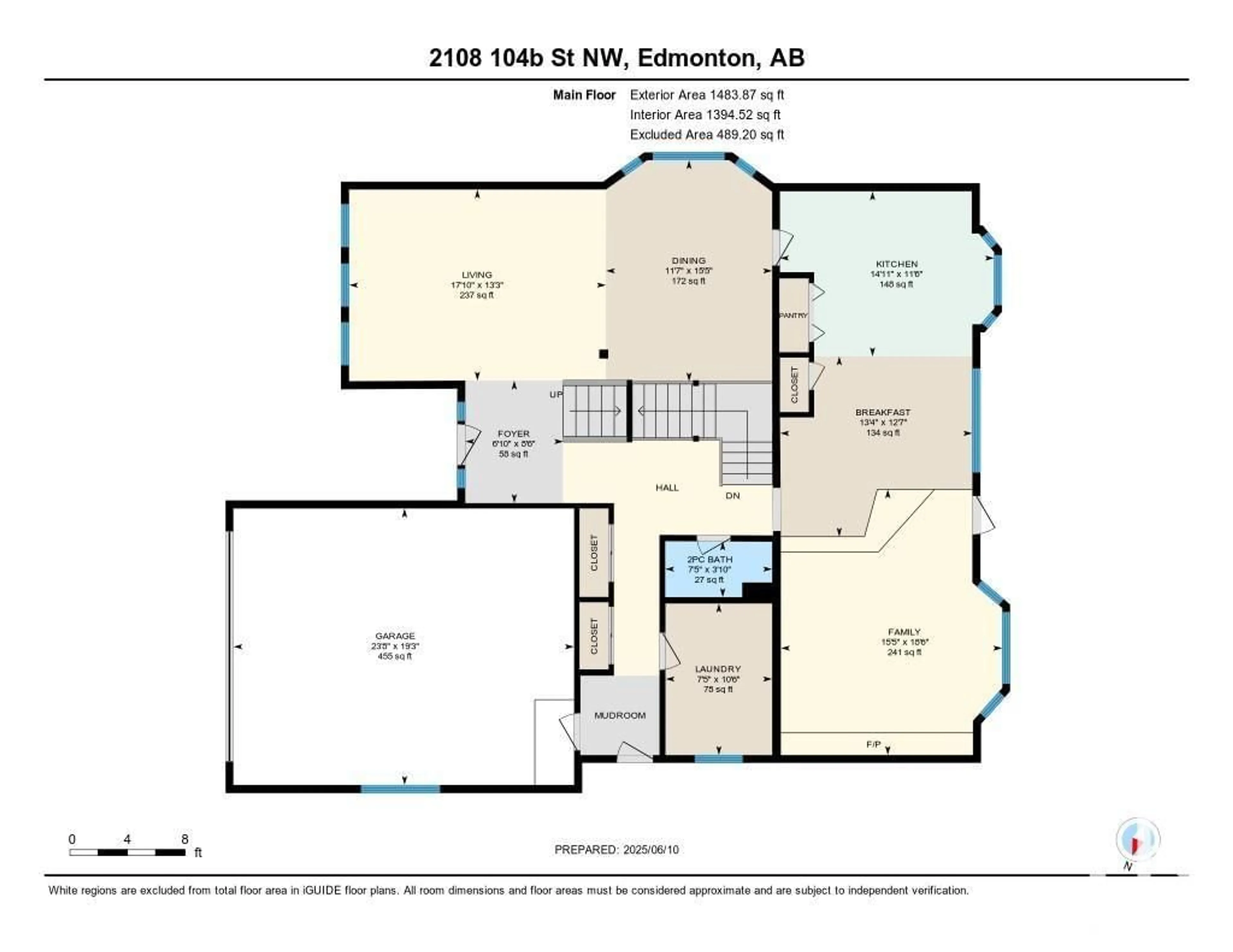 Floor plan for NW - 2108 104B ST, Edmonton Alberta T6J5G8