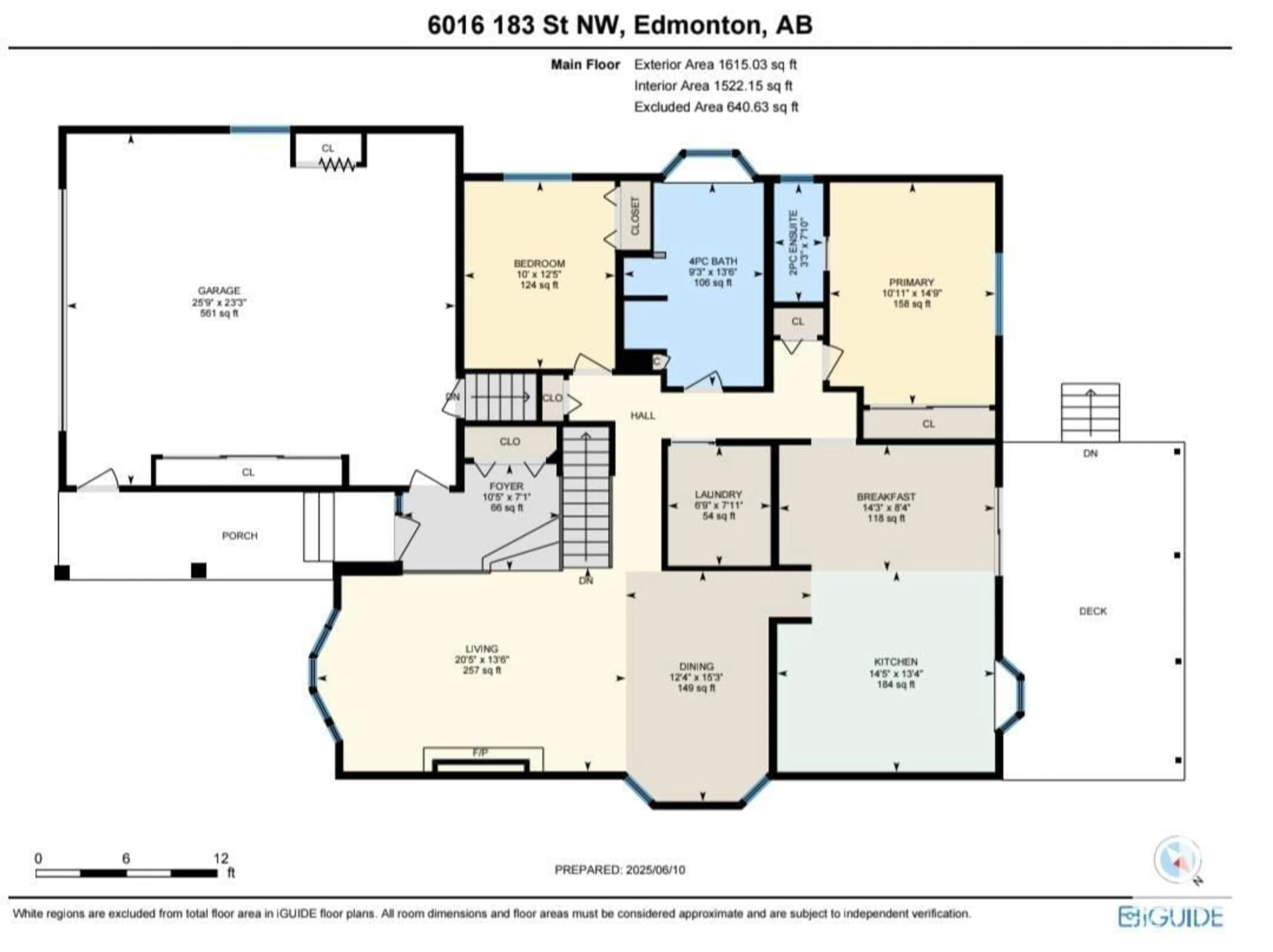 Floor plan for 6016 183 ST, Edmonton Alberta T6M1T8