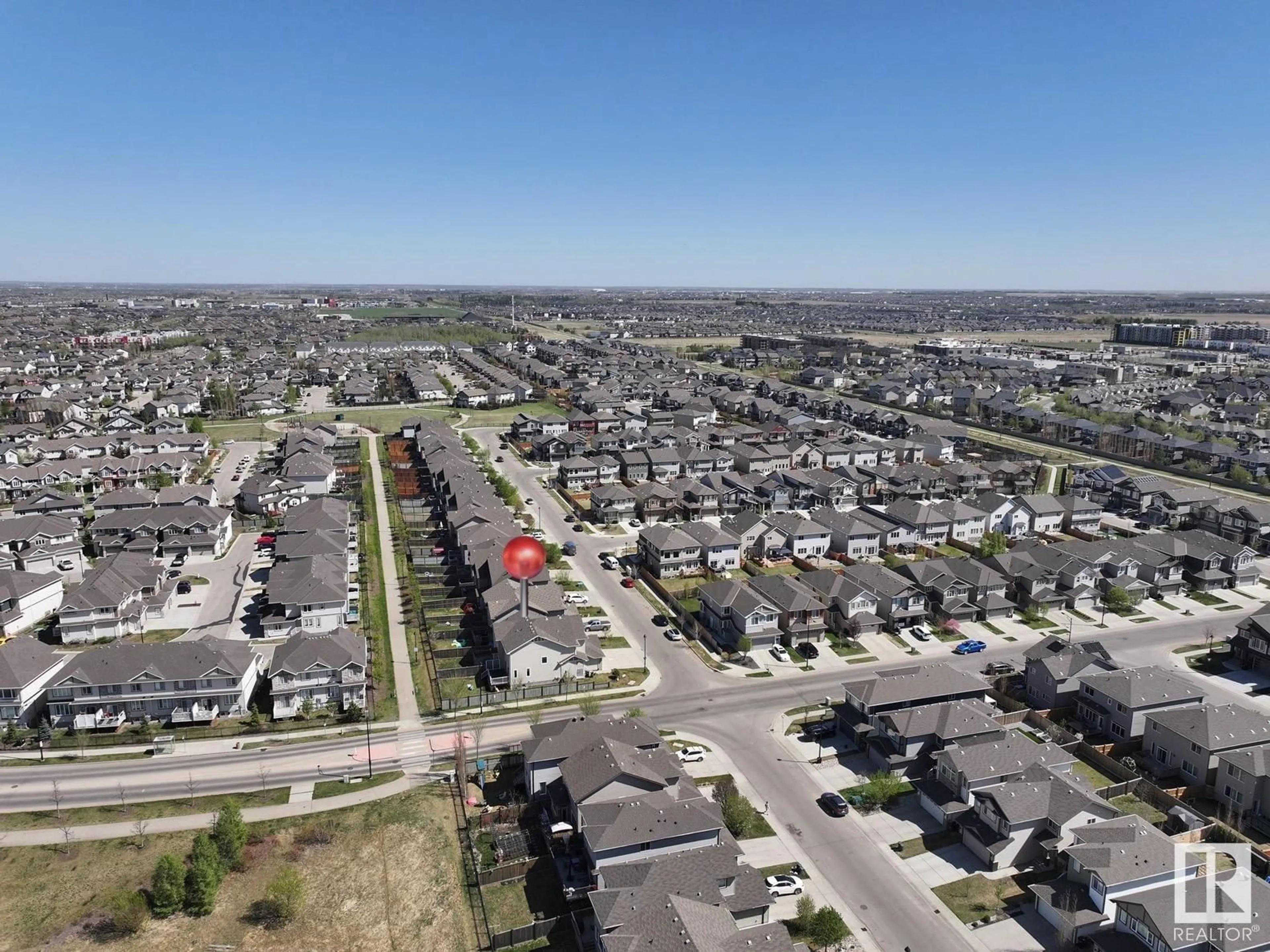 A pic from outside/outdoor area/front of a property/back of a property/a pic from drone, street for 17720 8 AV, Edmonton Alberta T6W2S6