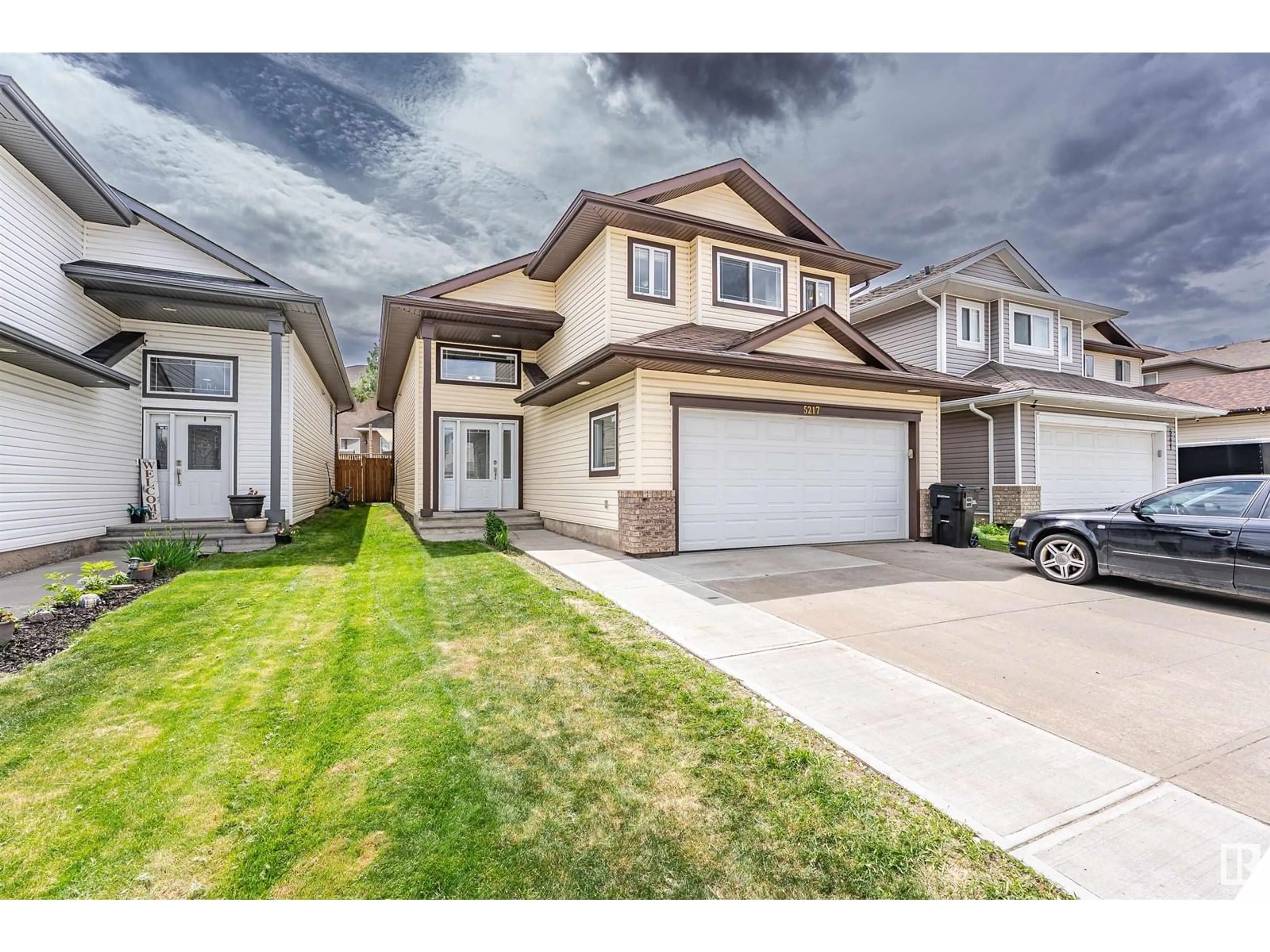 Home with vinyl exterior material, street for 5217 162A AV, Edmonton Alberta T5Y3C8