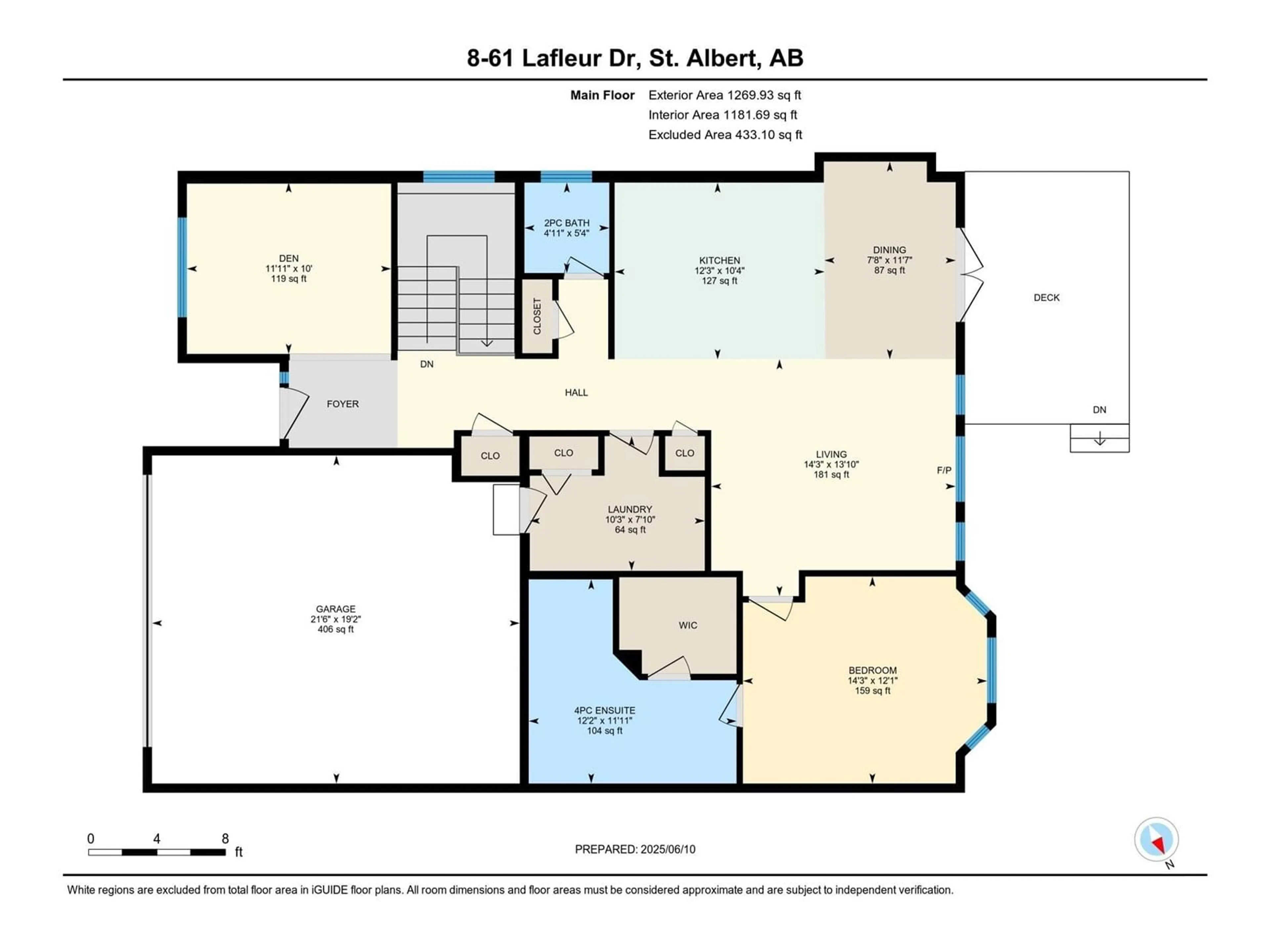 Floor plan for #8 - 61 LAFLEUR DR, St. Albert Alberta T8N0X5