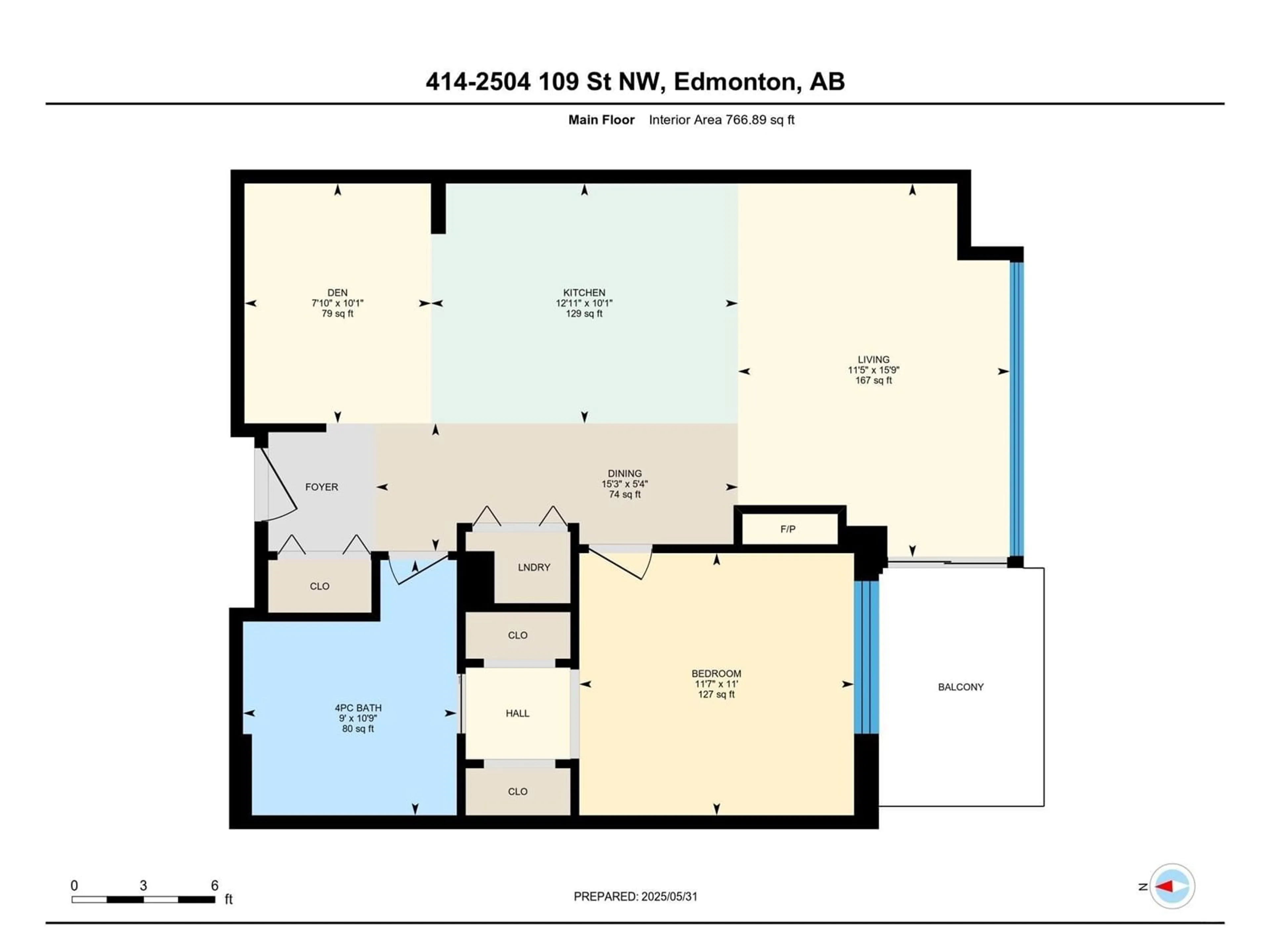 Floor plan for #414 - 2504 109 ST, Edmonton Alberta T6J2H3