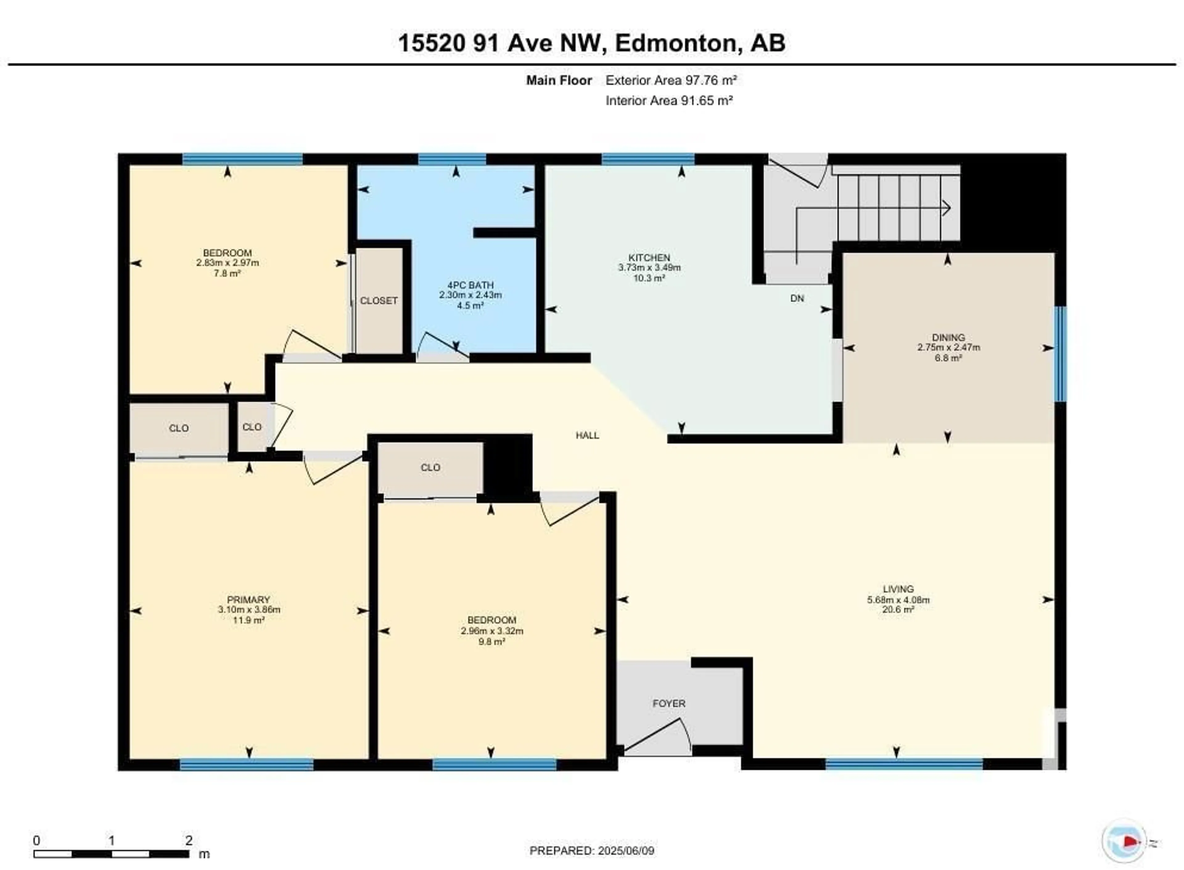 Floor plan for 15520 91 AV, Edmonton Alberta T5R4Z9