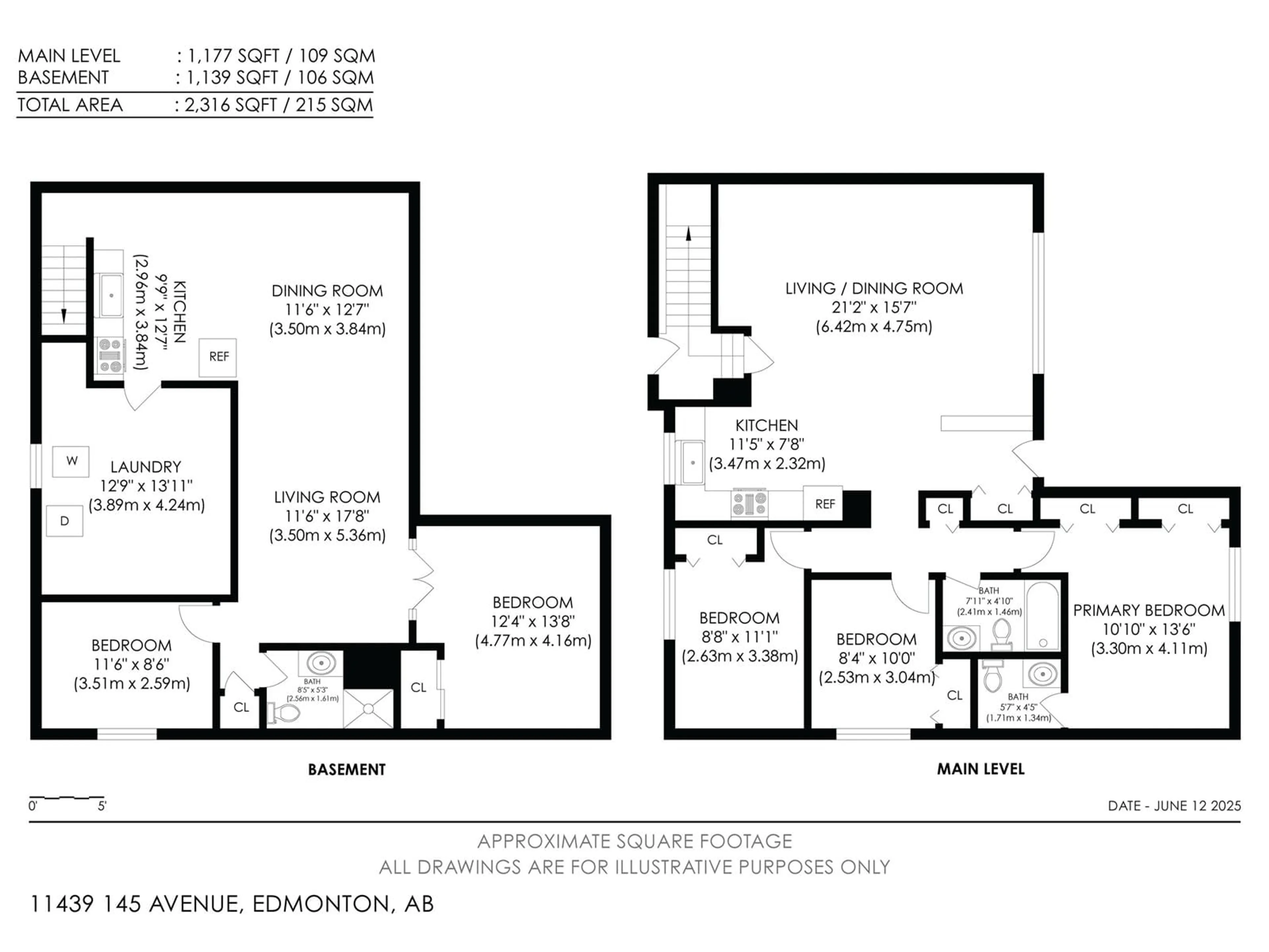 Floor plan for 11439 145 AV, Edmonton Alberta T5X1M1