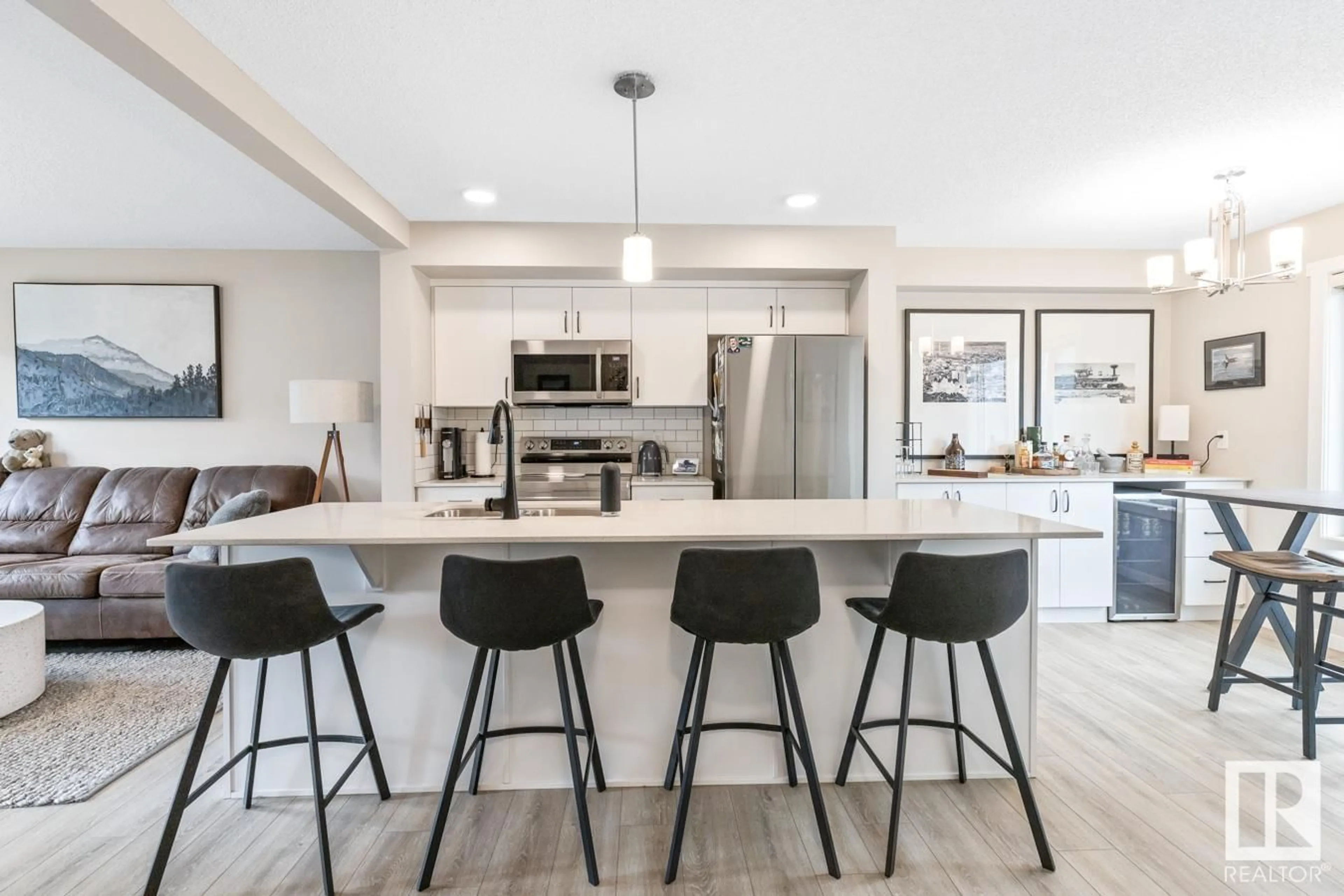 Open concept kitchen, ceramic/tile floor for 1530 - 110 TAMARACK BV, Edmonton Alberta T6T2E6