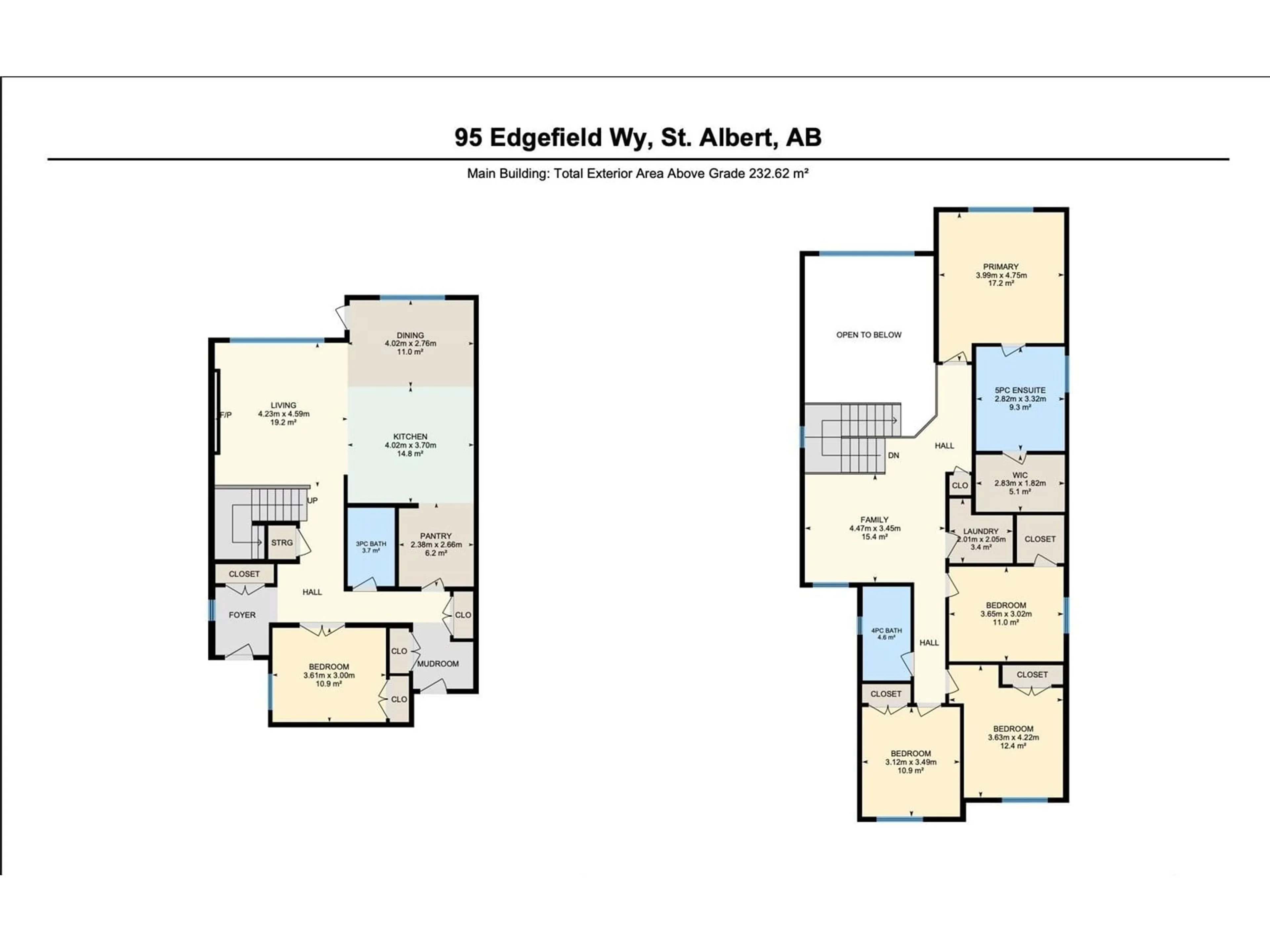 Floor plan for 95 EDGEFIELD WY, St. Albert Alberta T8N7Z9