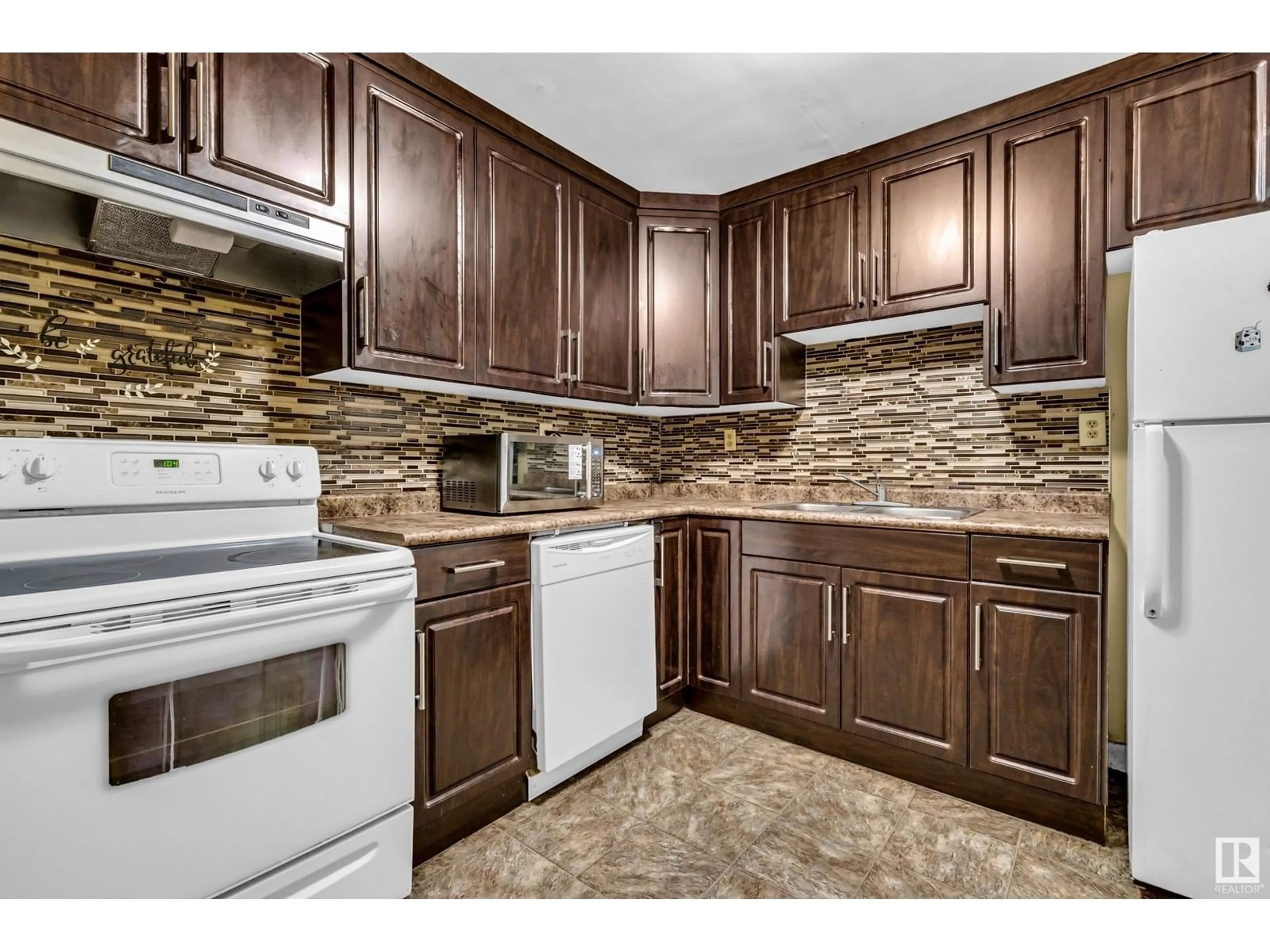 Standard kitchen, ceramic/tile floor for #304 - 2620 MILLWOODS ROAD EAST, Edmonton Alberta T6L5K6