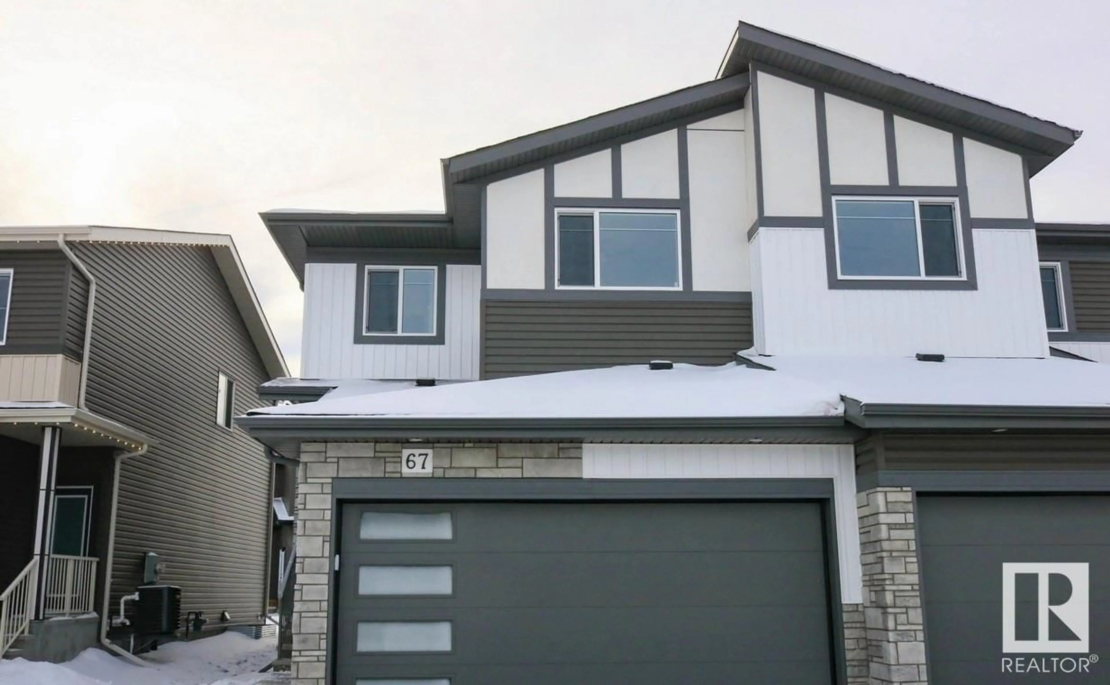 Home with vinyl exterior material, street for 67 RIVERSIDE DR, St. Albert Alberta T8N7Y9