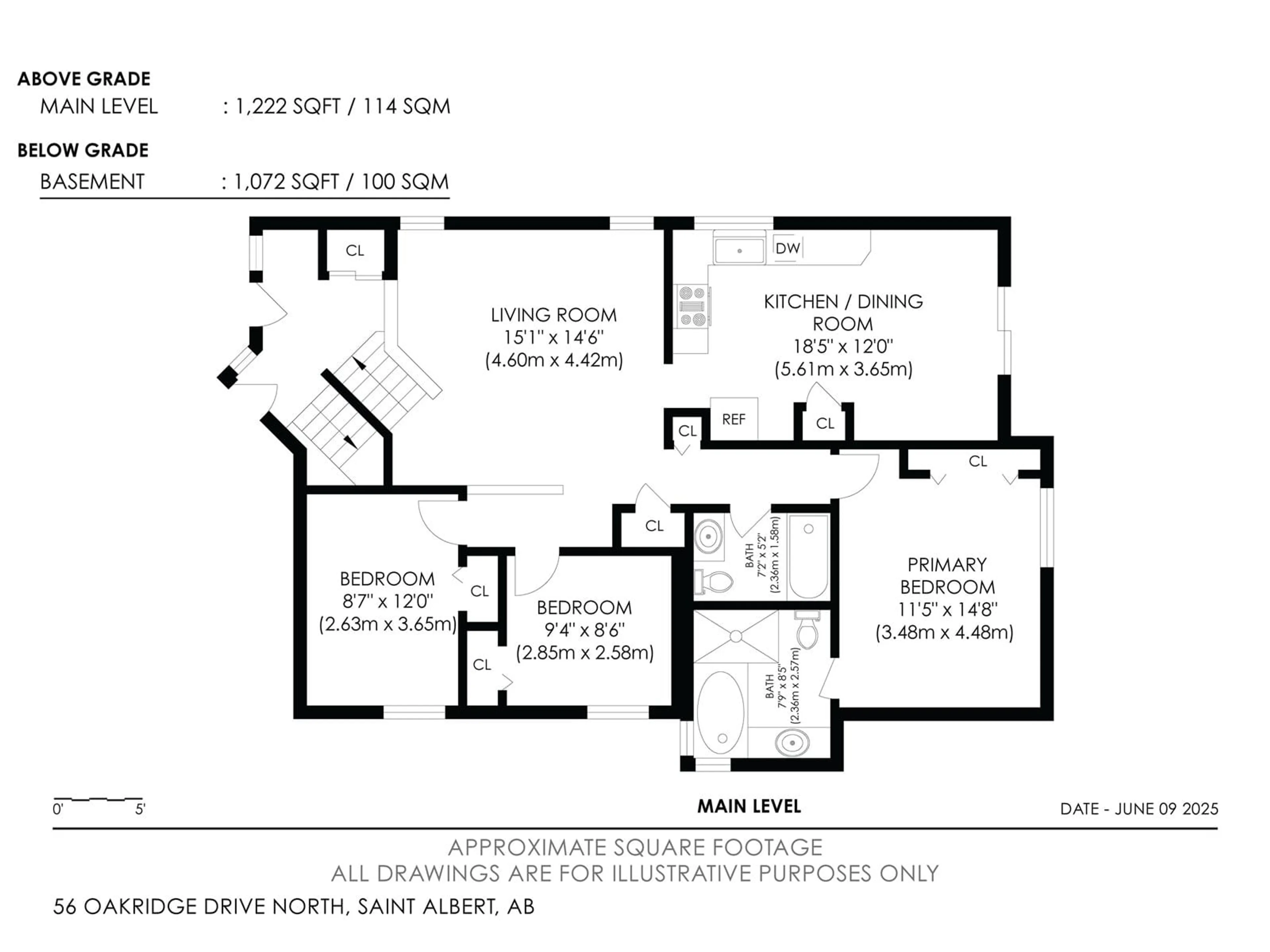 Floor plan for 56 OAKRIDIDGE DR, St. Albert Alberta T8N6H9