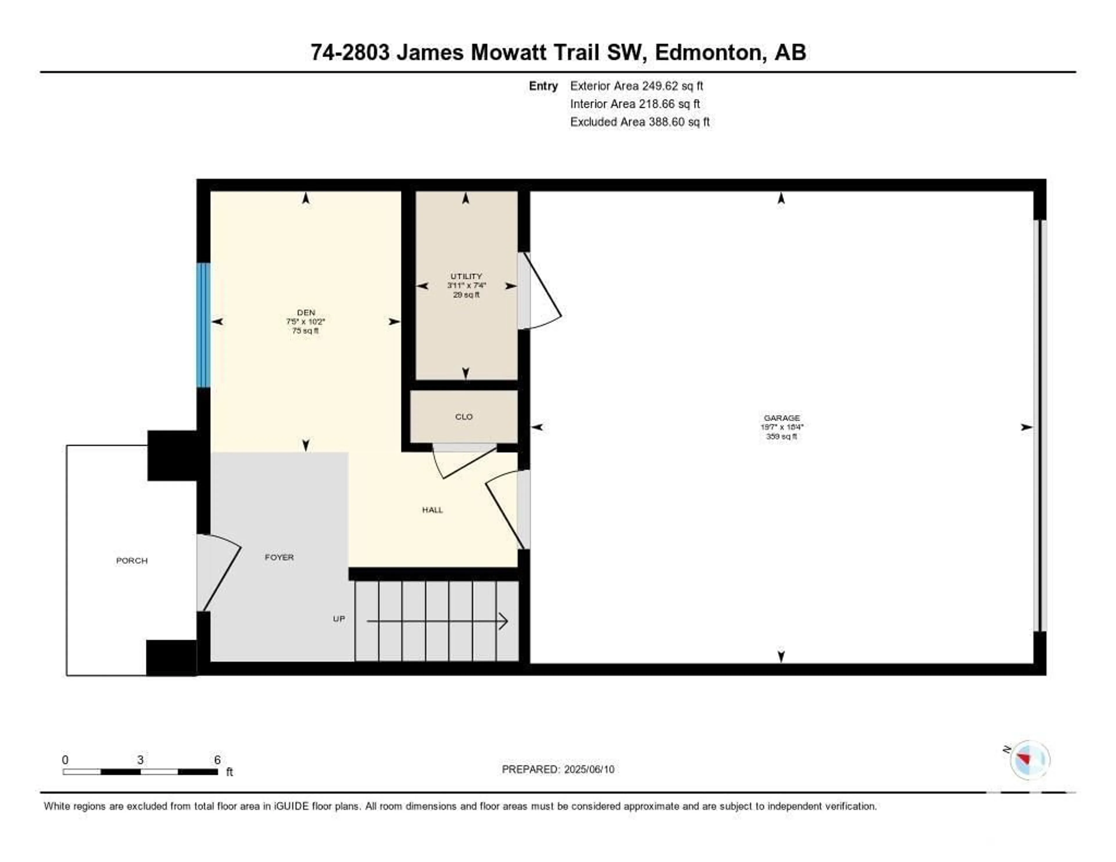 Floor plan for 74 - 2803 JAMES MOWATT TR, Edmonton Alberta T6W2P5