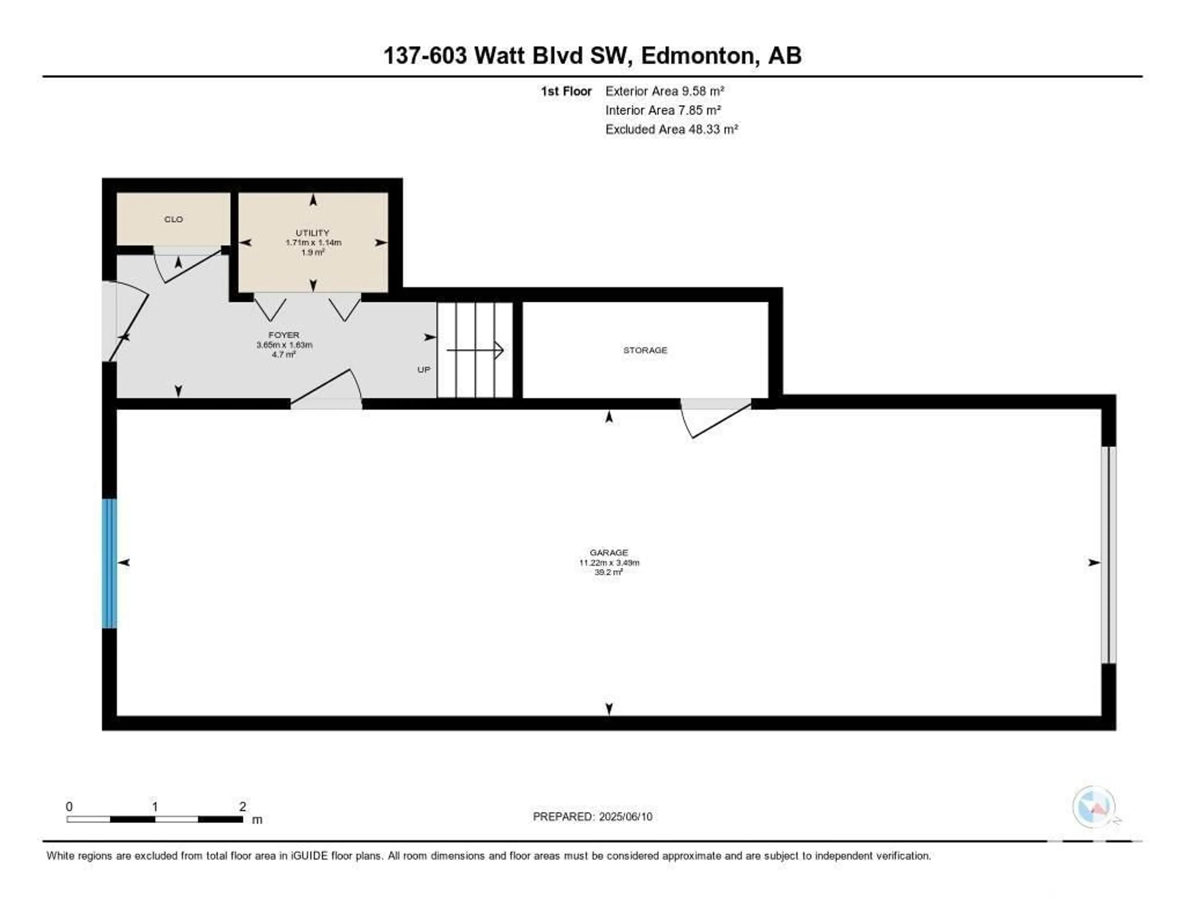 Floor plan for #137 - 603 WATT BV, Edmonton Alberta T6X0P3