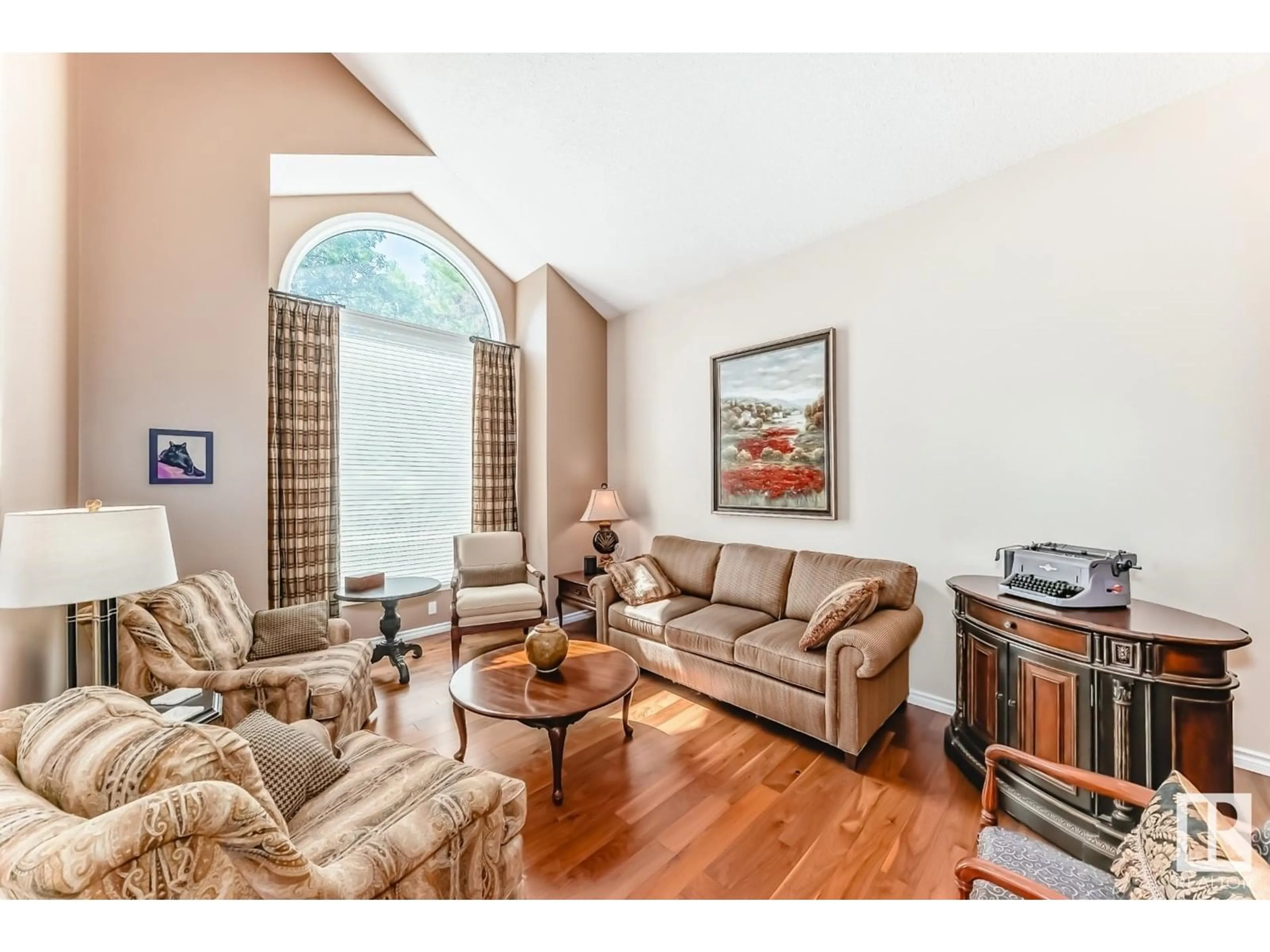 Living room with furniture, unknown for 215 OMAND DR, Edmonton Alberta T6R1L8