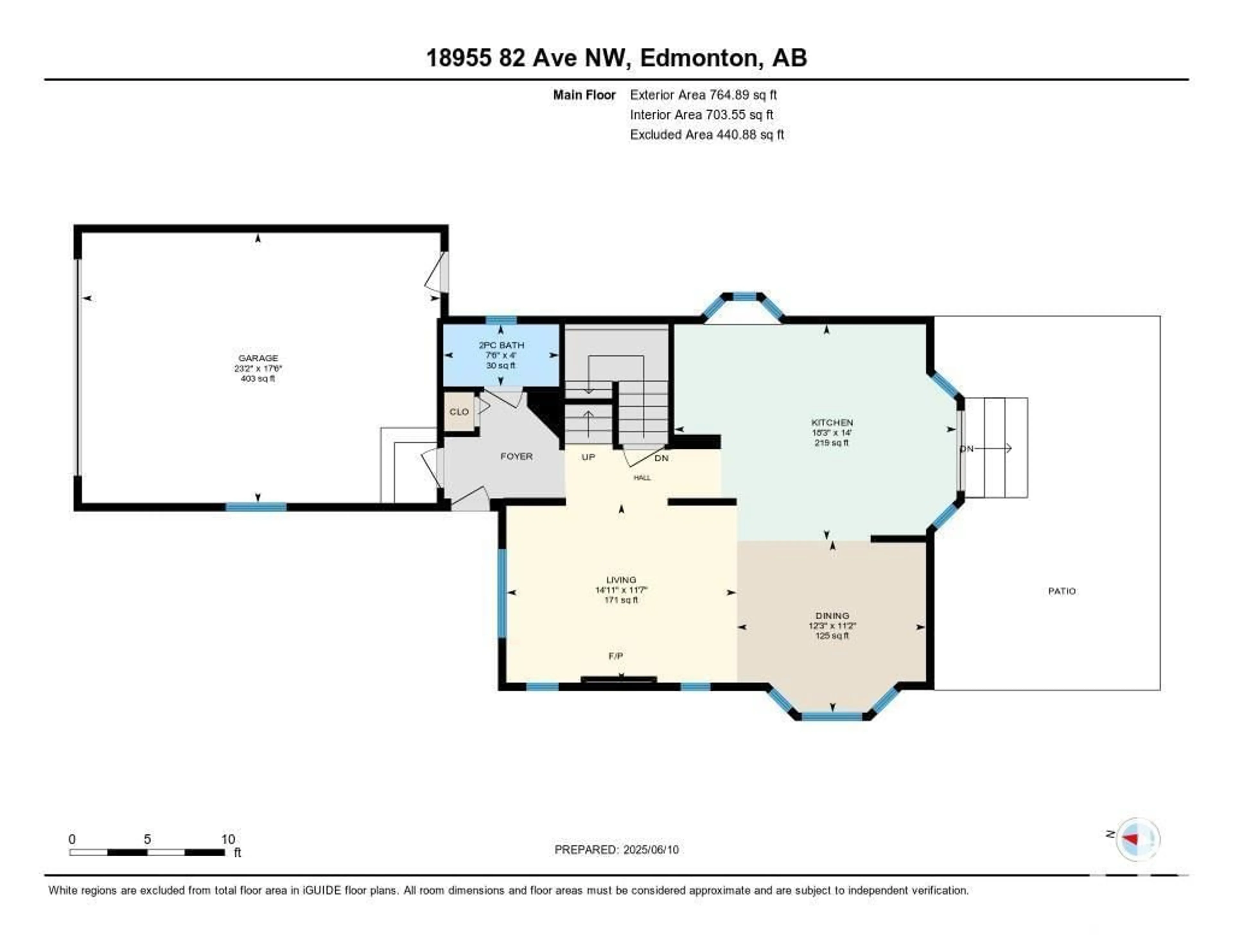 Floor plan for 18955 82 AV, Edmonton Alberta T5T5C6
