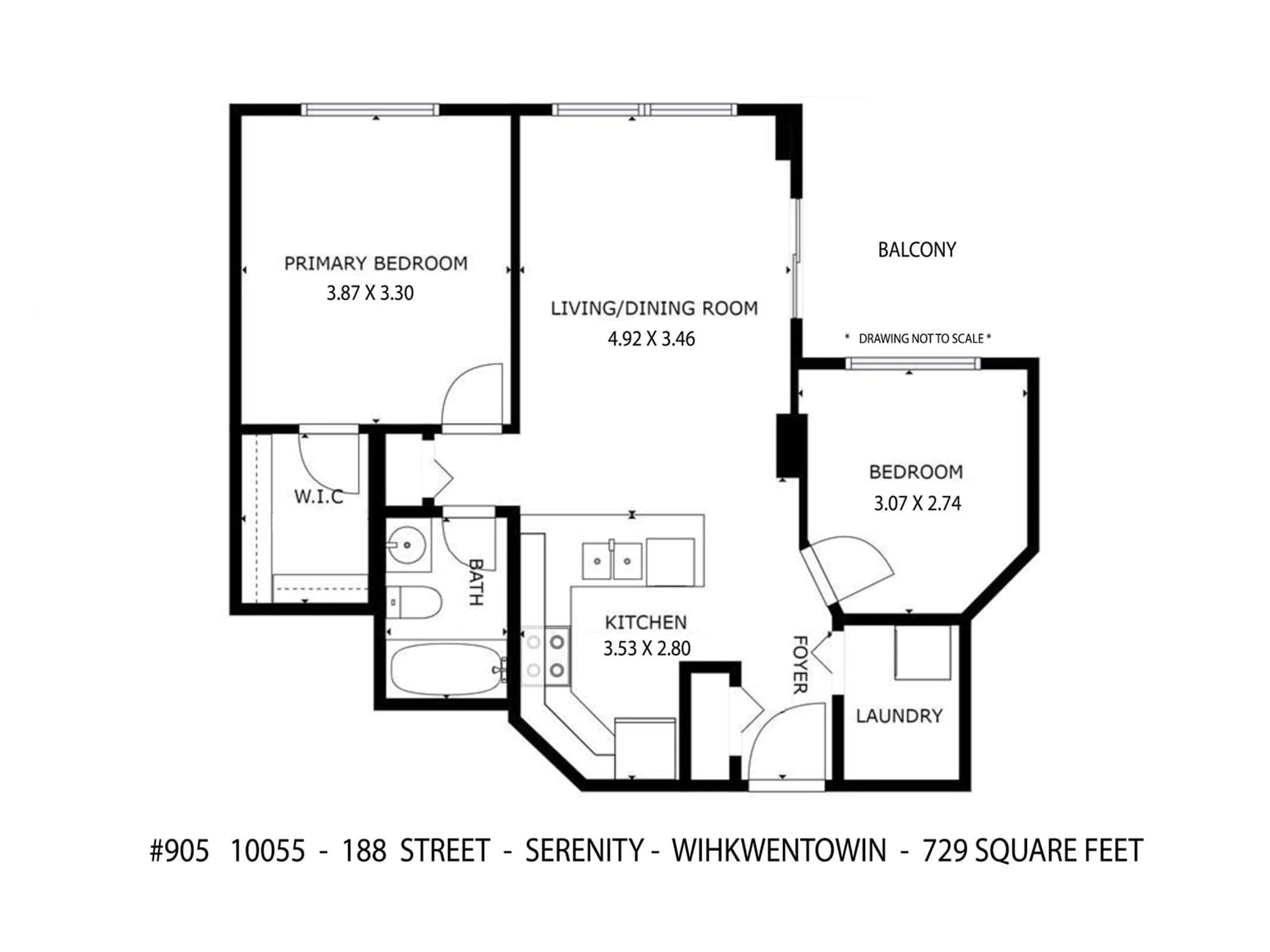 Floor plan for #905 - 10055 118 ST, Edmonton Alberta T5K0C1