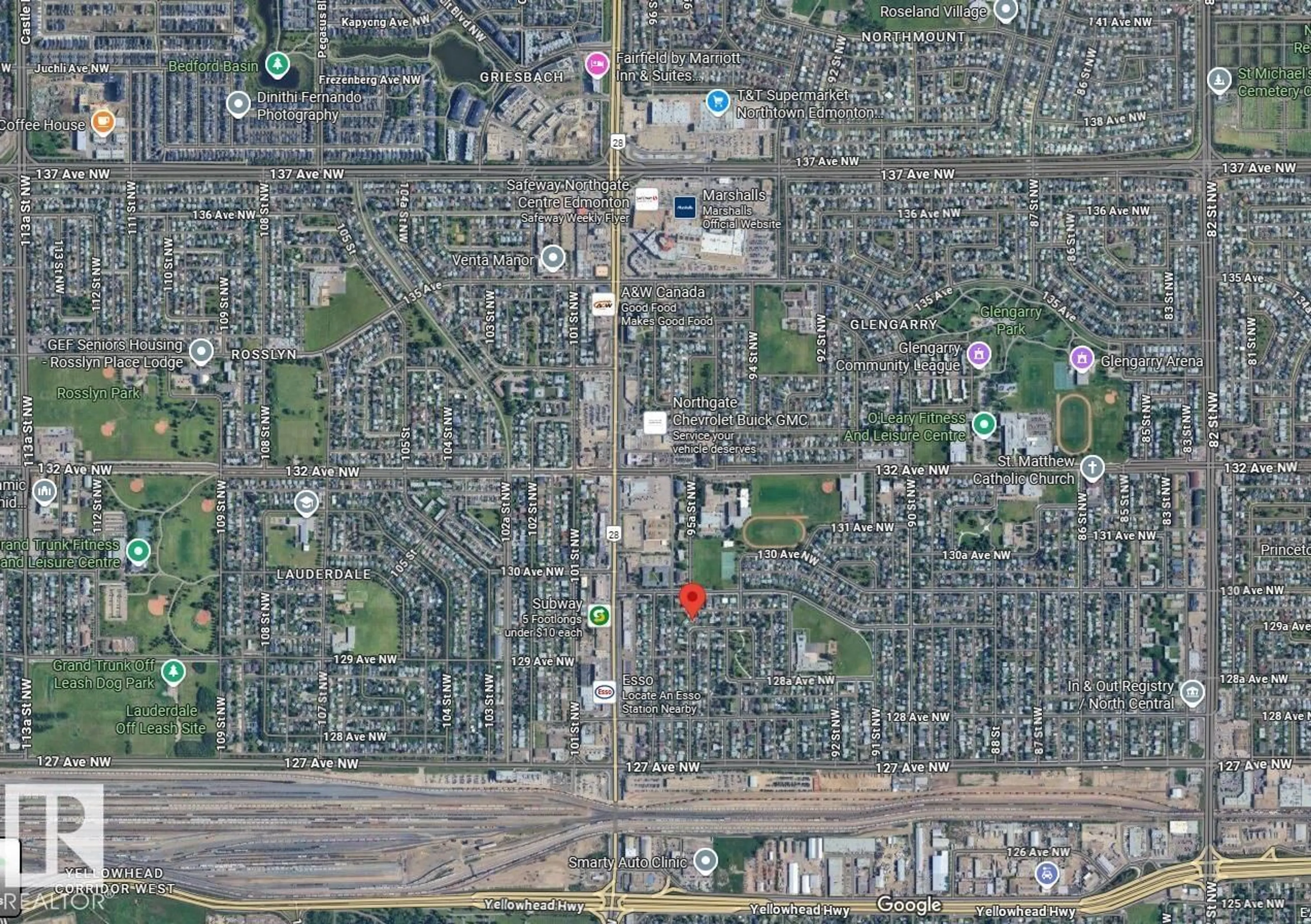 Picture of a map for NW - 9524 129A AV, Edmonton Alberta T5E0N8