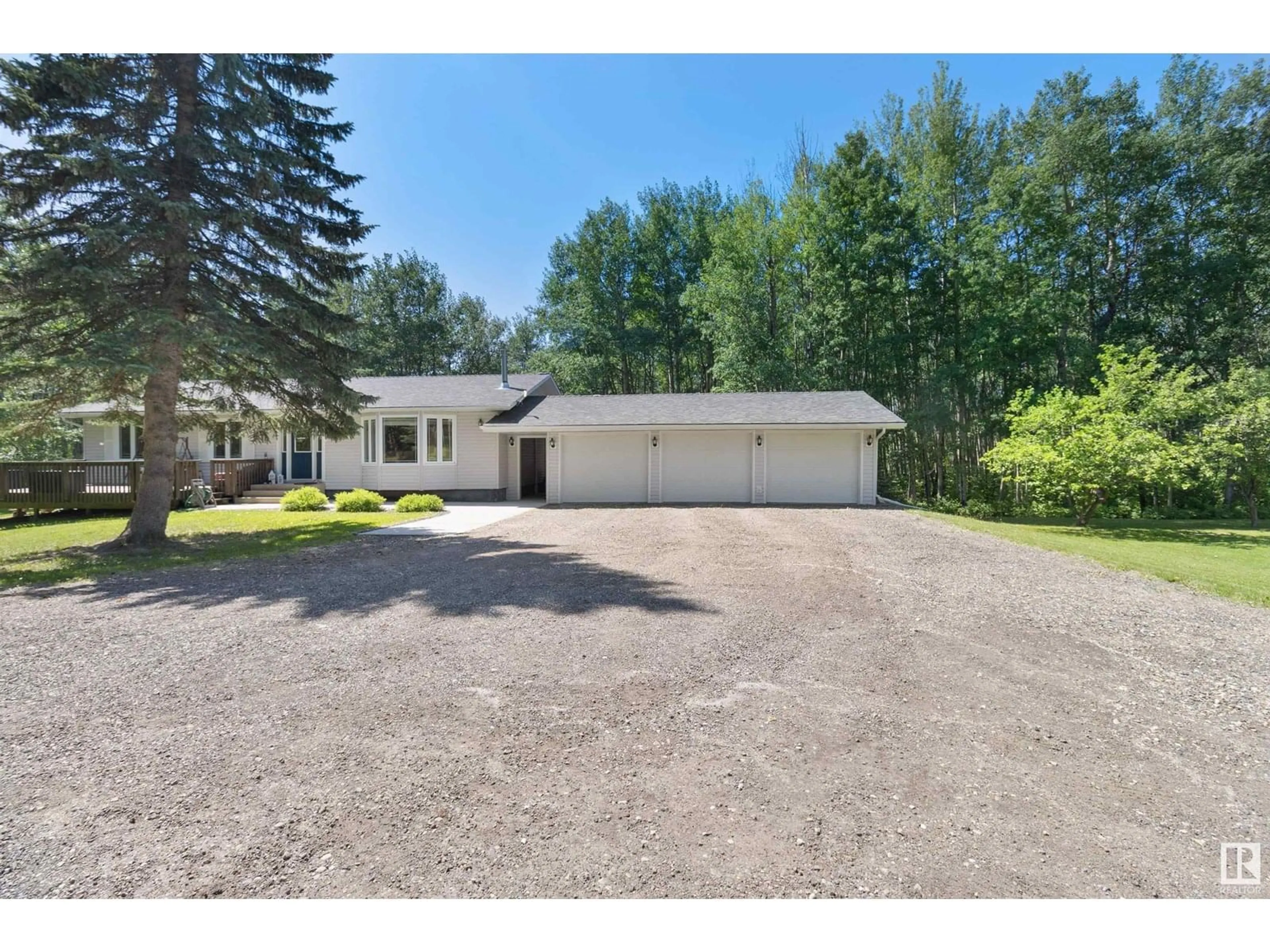 A pic from outside/outdoor area/front of a property/back of a property/a pic from drone, street for 54020 - 12 HGHWAY 779, Rural Parkland County Alberta T7Y0A3