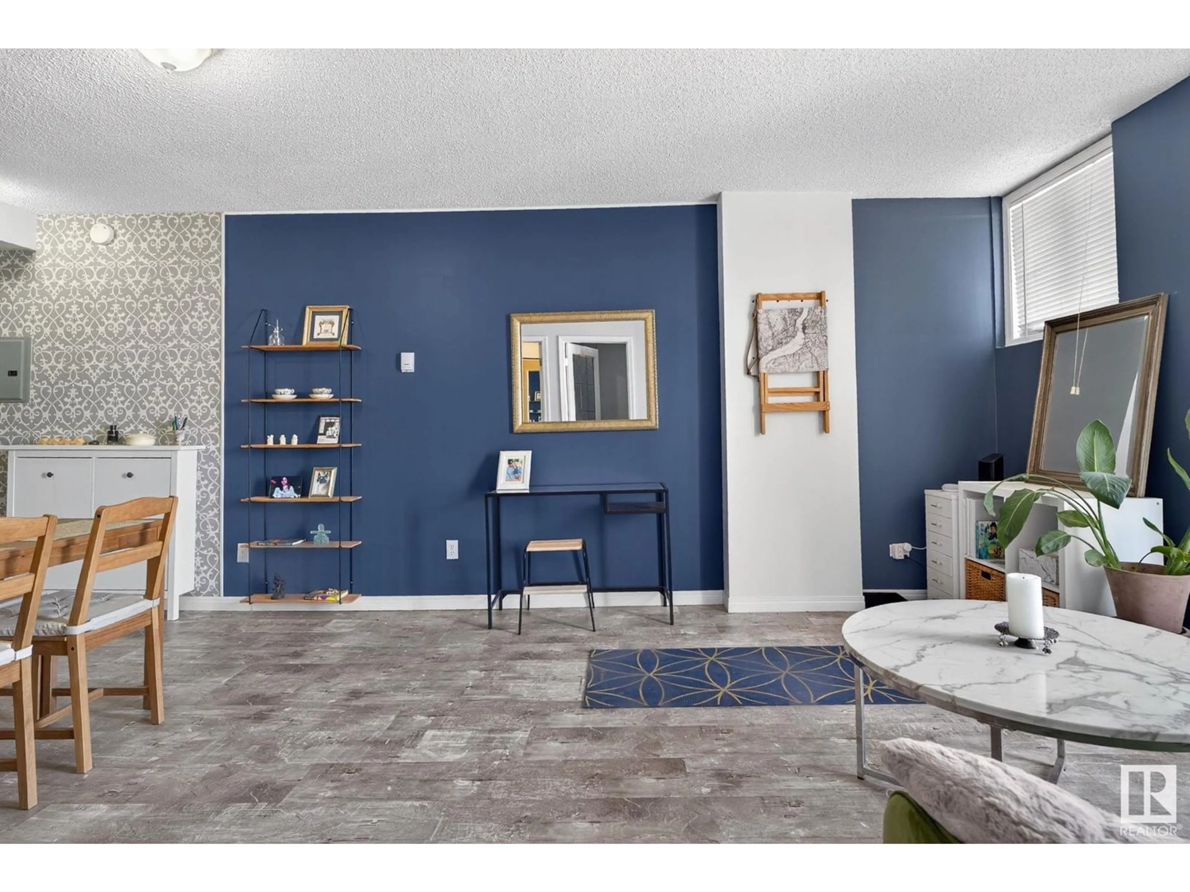 Living room with furniture, ceramic/tile floor for 1107 - 9730 106 ST NW, Edmonton Alberta T5K1B7
