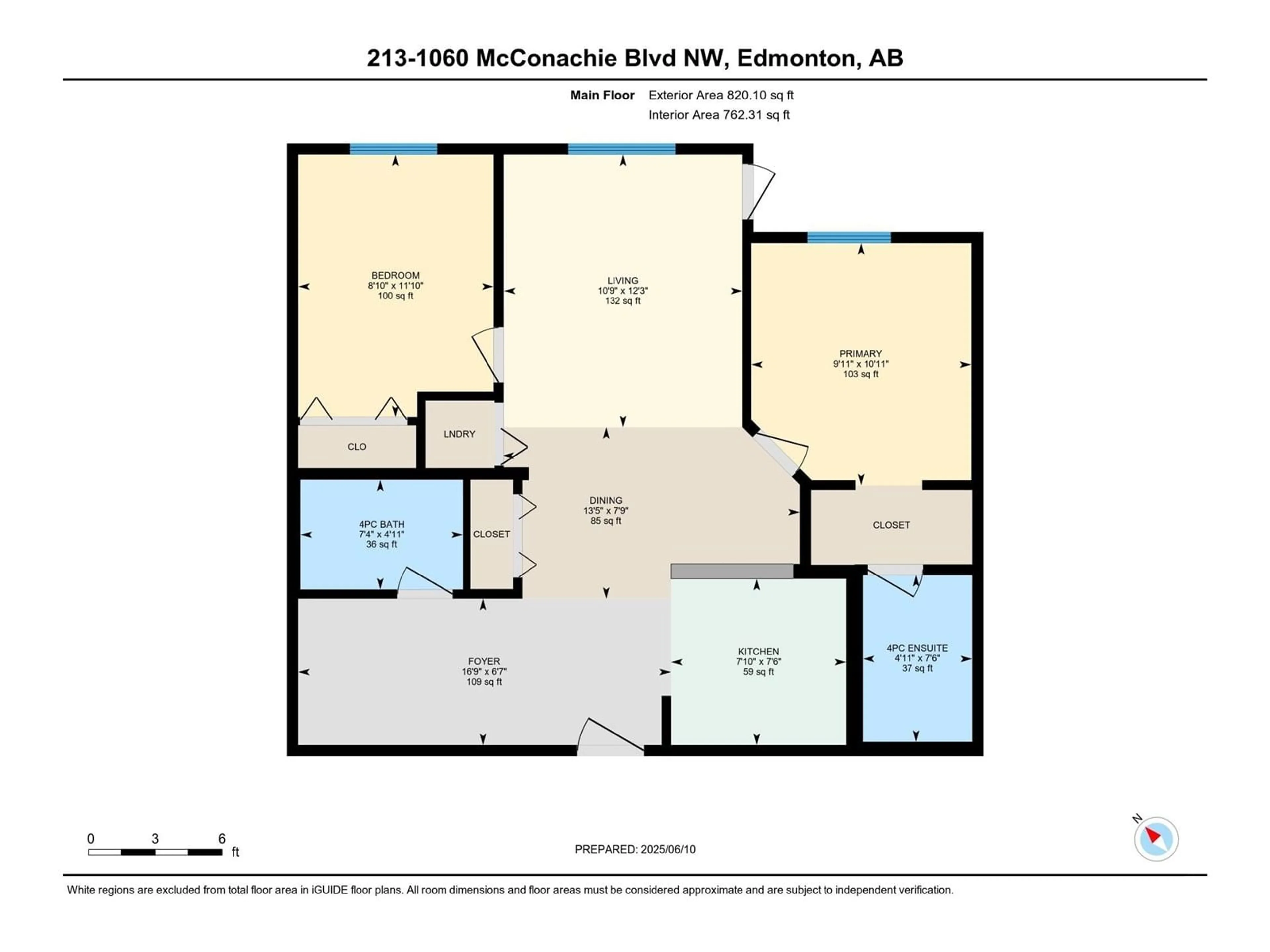 Floor plan for #213 - 1060 MCCONACHIE BV, Edmonton Alberta T5Y0W9