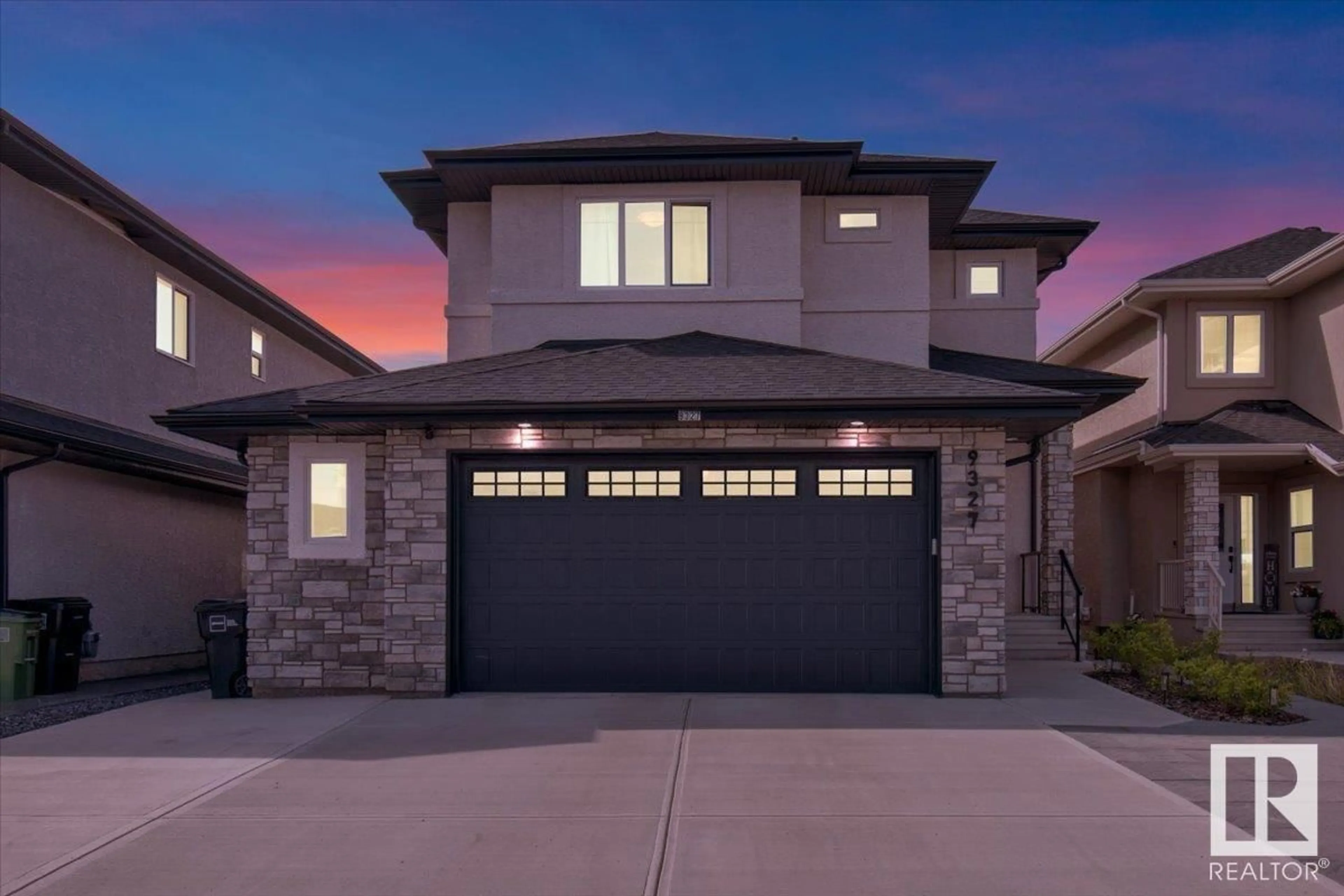 Home with brick exterior material, street for 9327 181 AV, Edmonton Alberta T5Z0K2