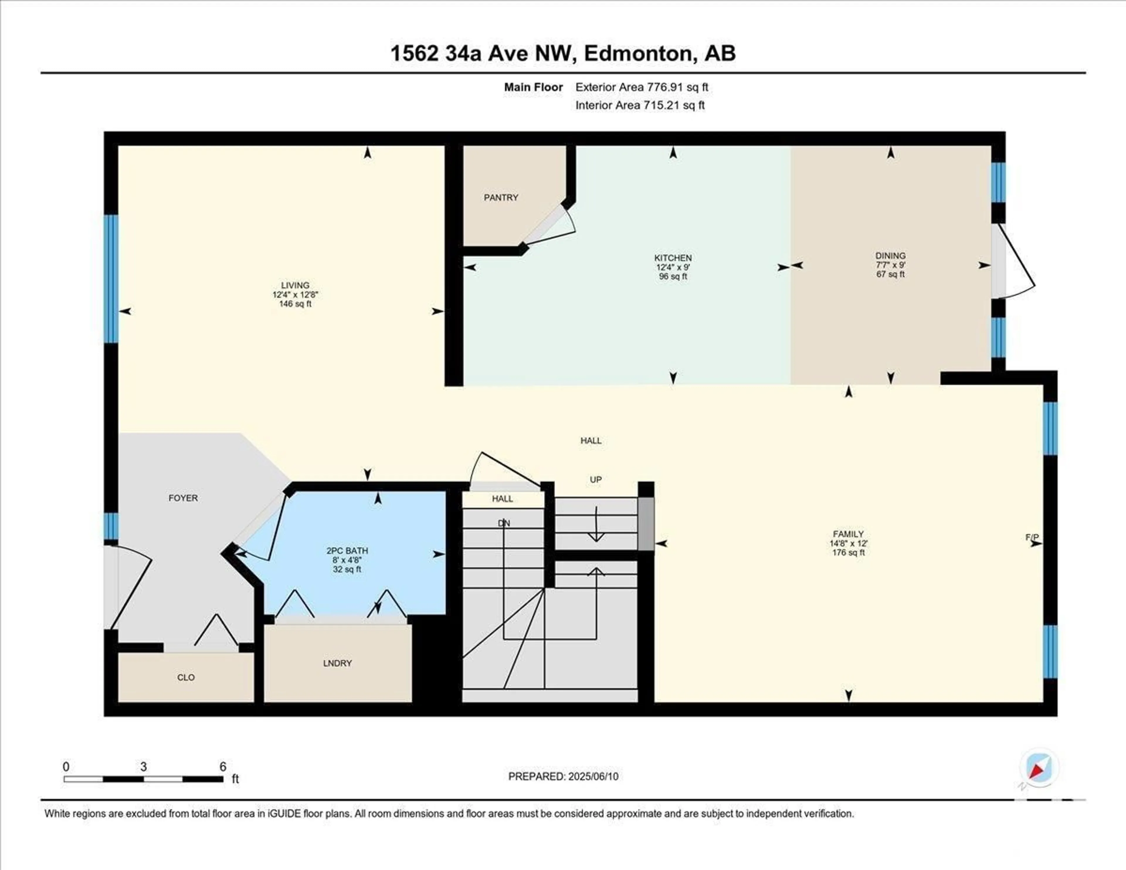 Floor plan for 1562 34A AV, Edmonton Alberta T6T0N1